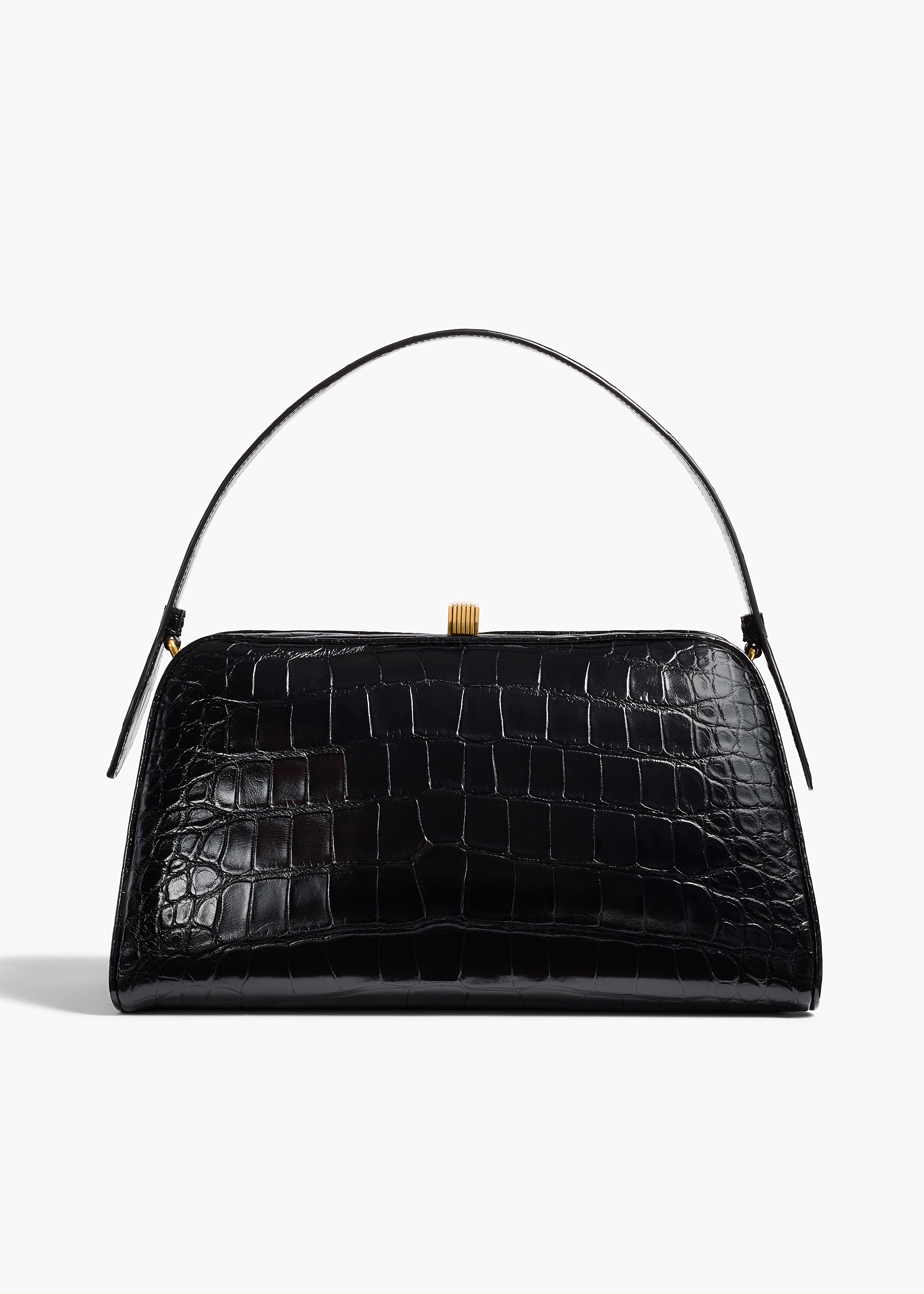 Cate Handbag in Black Alligatorskin FRONT VIEW