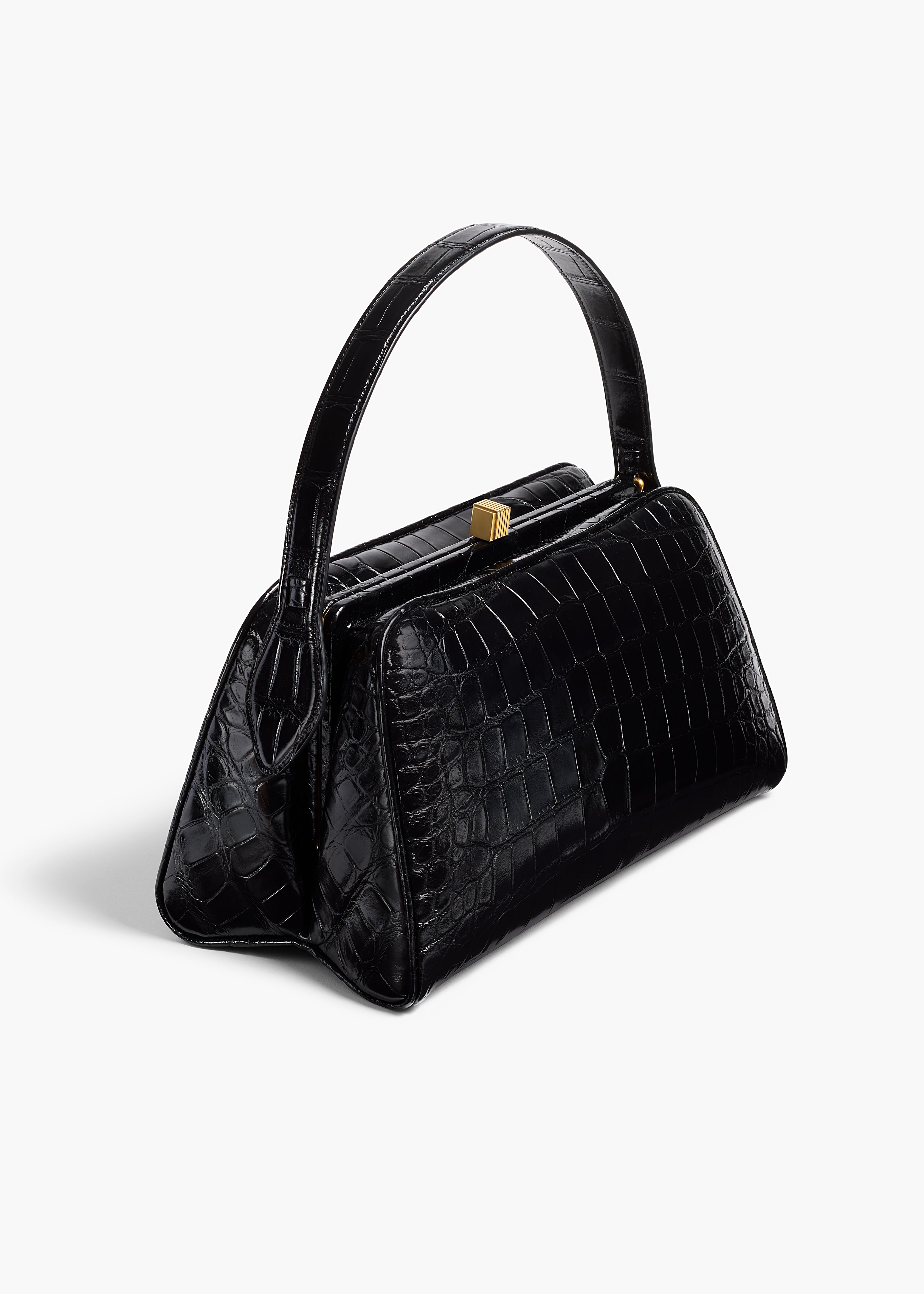 Cate Handbag in Black Alligatorskin BACK VIEW