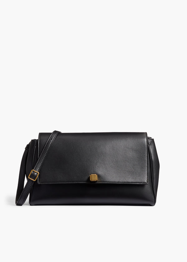 Audrey Crossbody Bag in Black Nappa Leather FRONT VIEW
