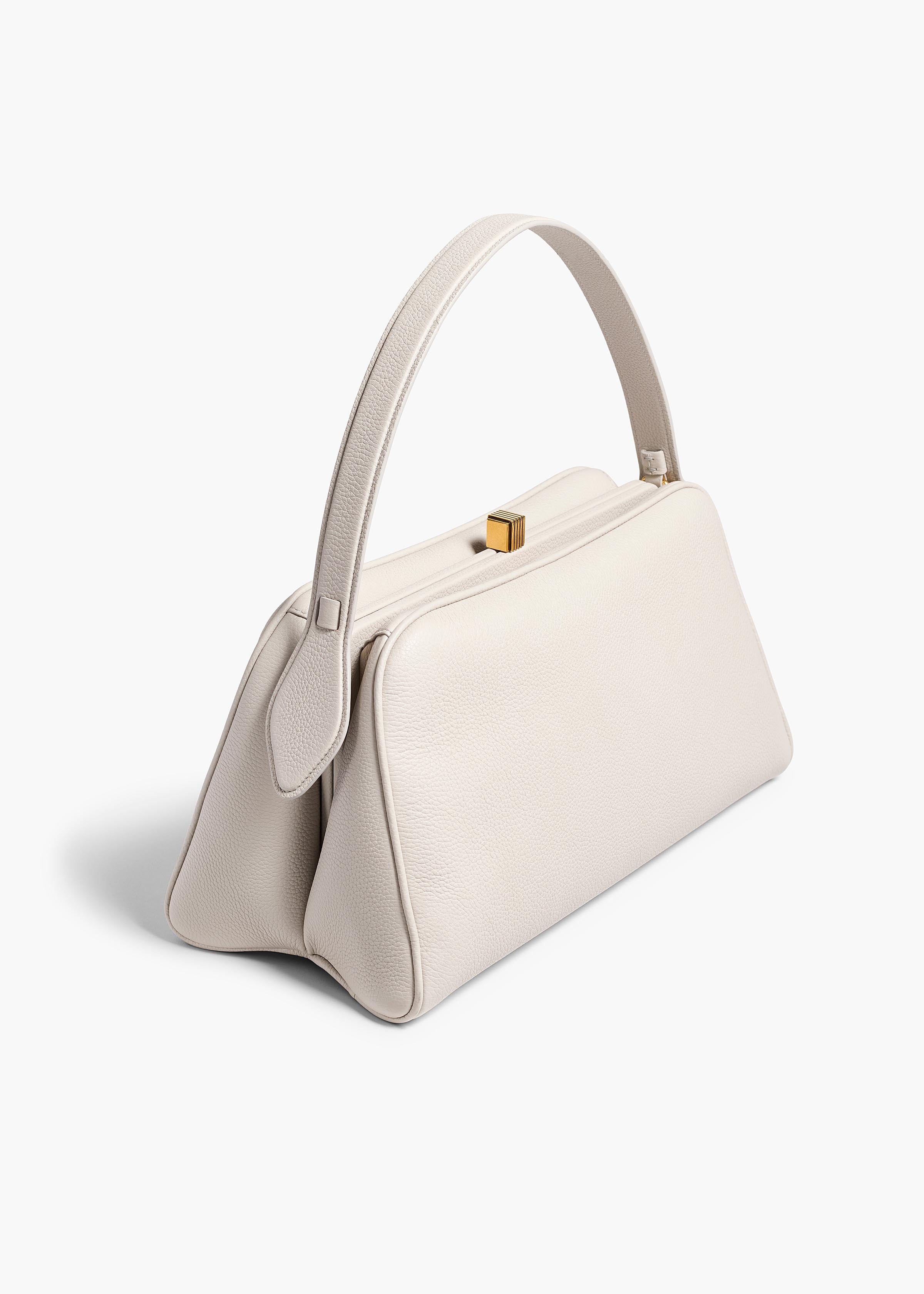 Cate Bag in Light Grey Pebbled Leather BACK VIEW