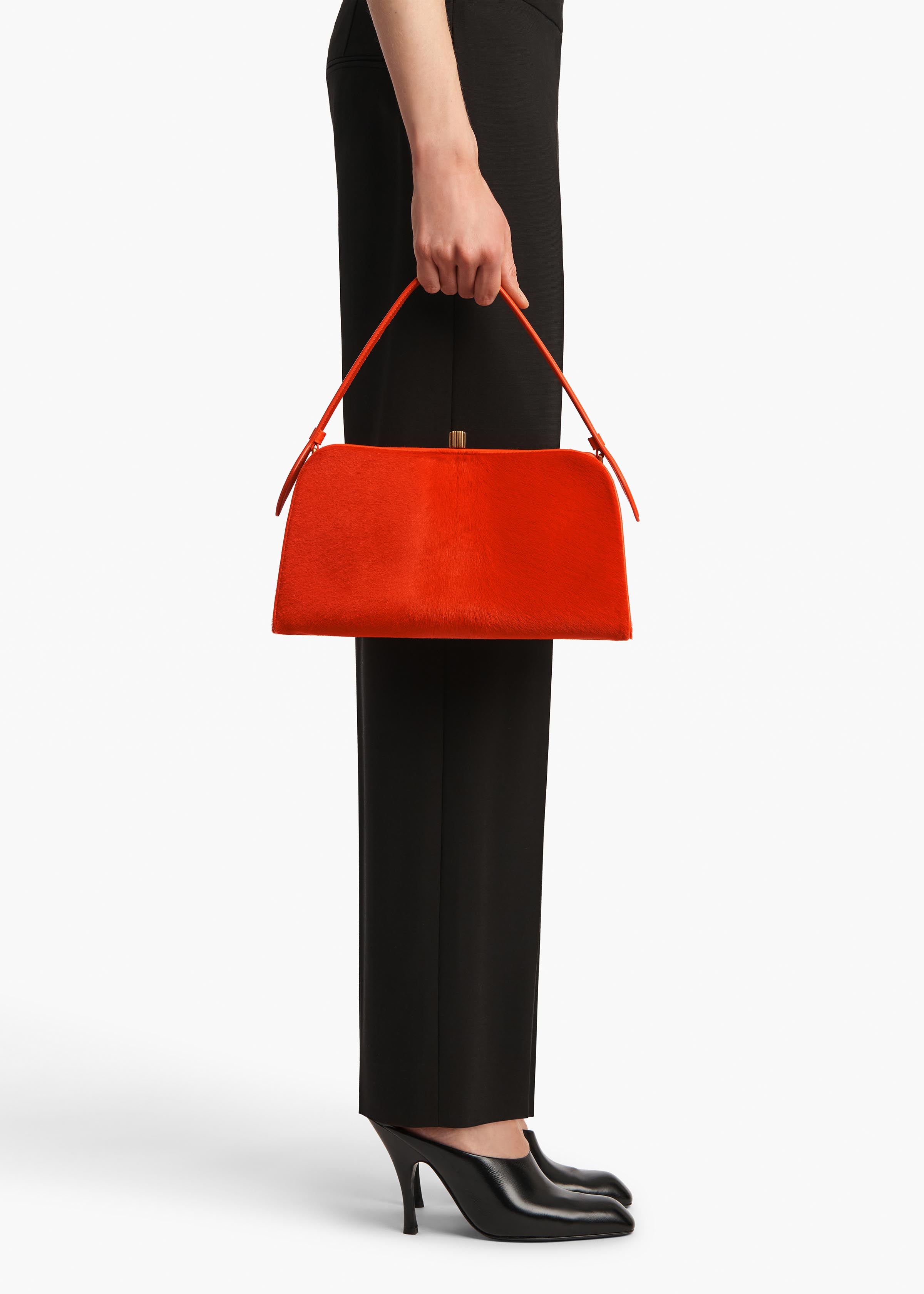 Cate Bag in Persimmon Haircalf ON FIGURE