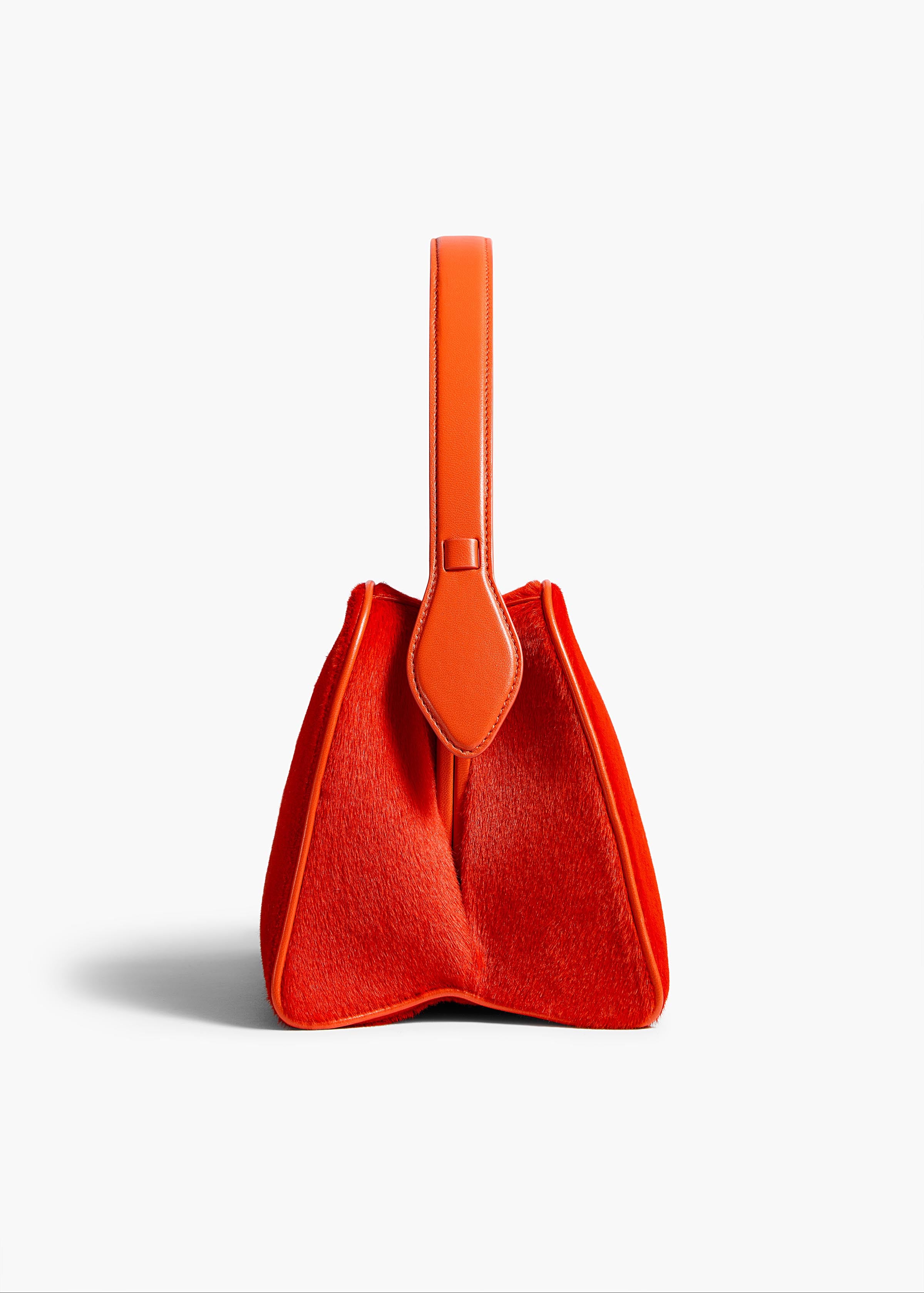 Cate Bag in Persimmon Haircalf SIDE VIEW