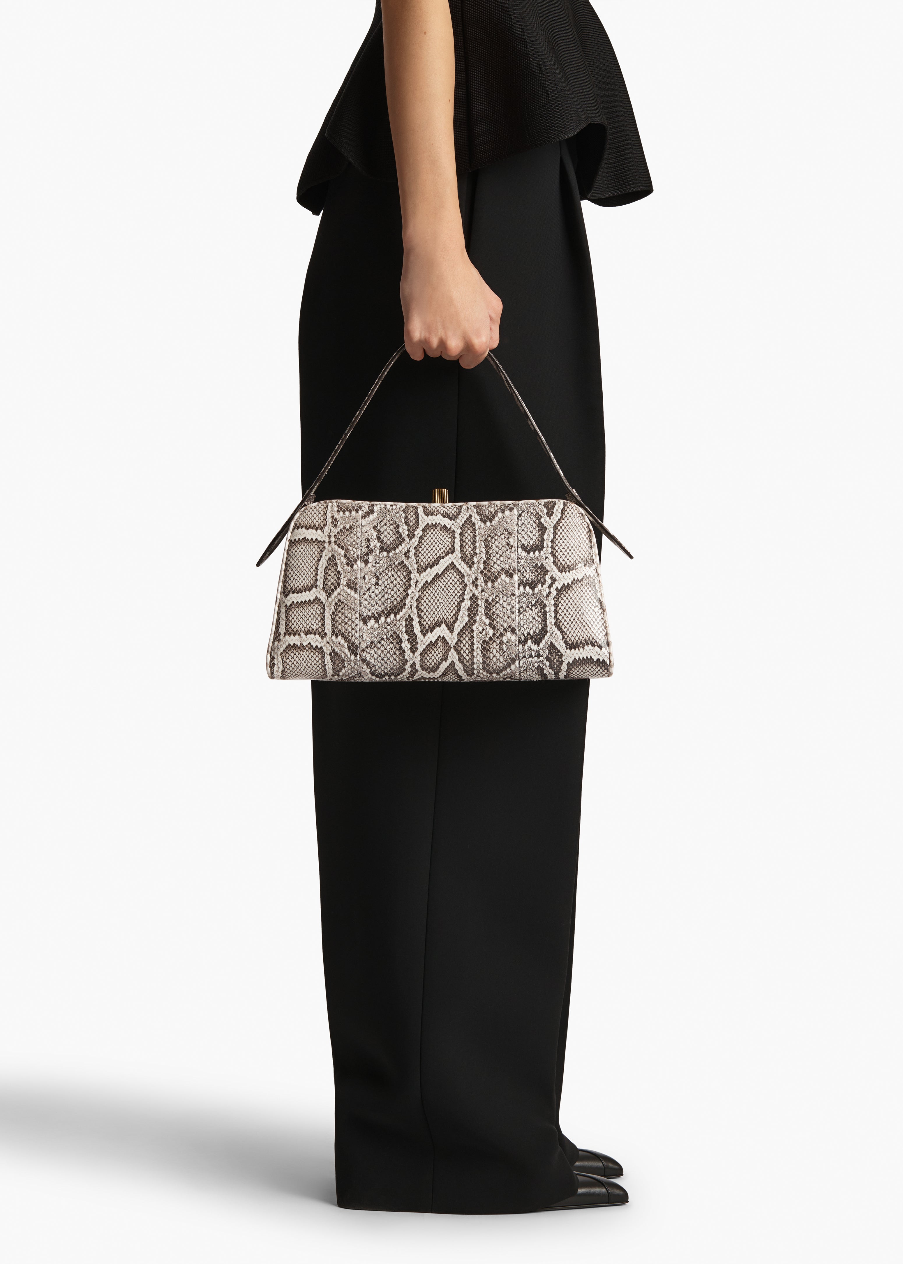 Cate Bag in Natural Python Leather ON FIGURE