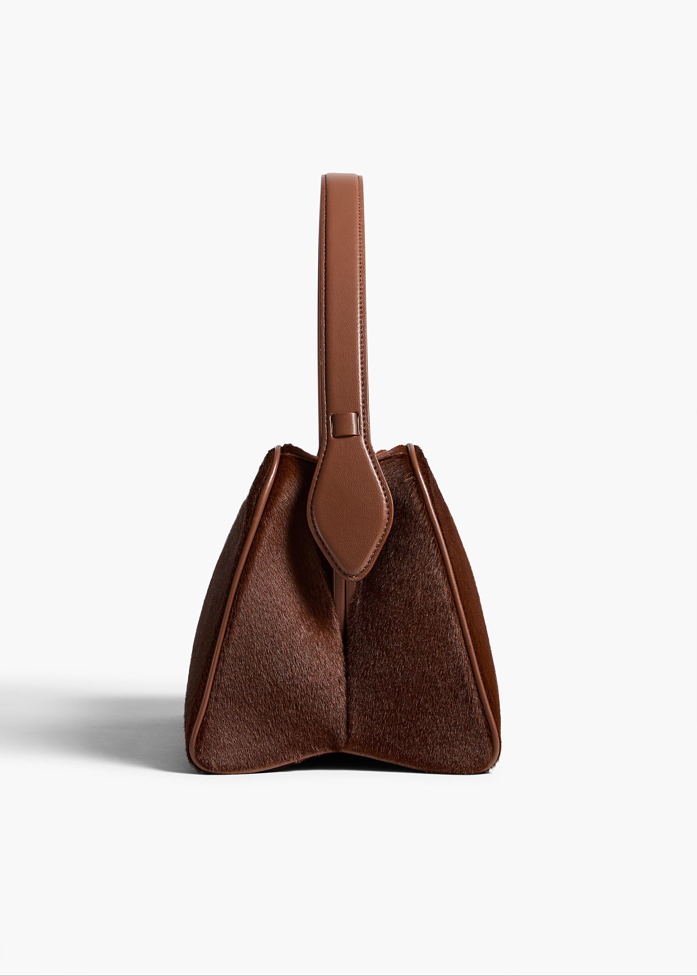 Cate Bag in Rust Haircalf SIDE VIEW