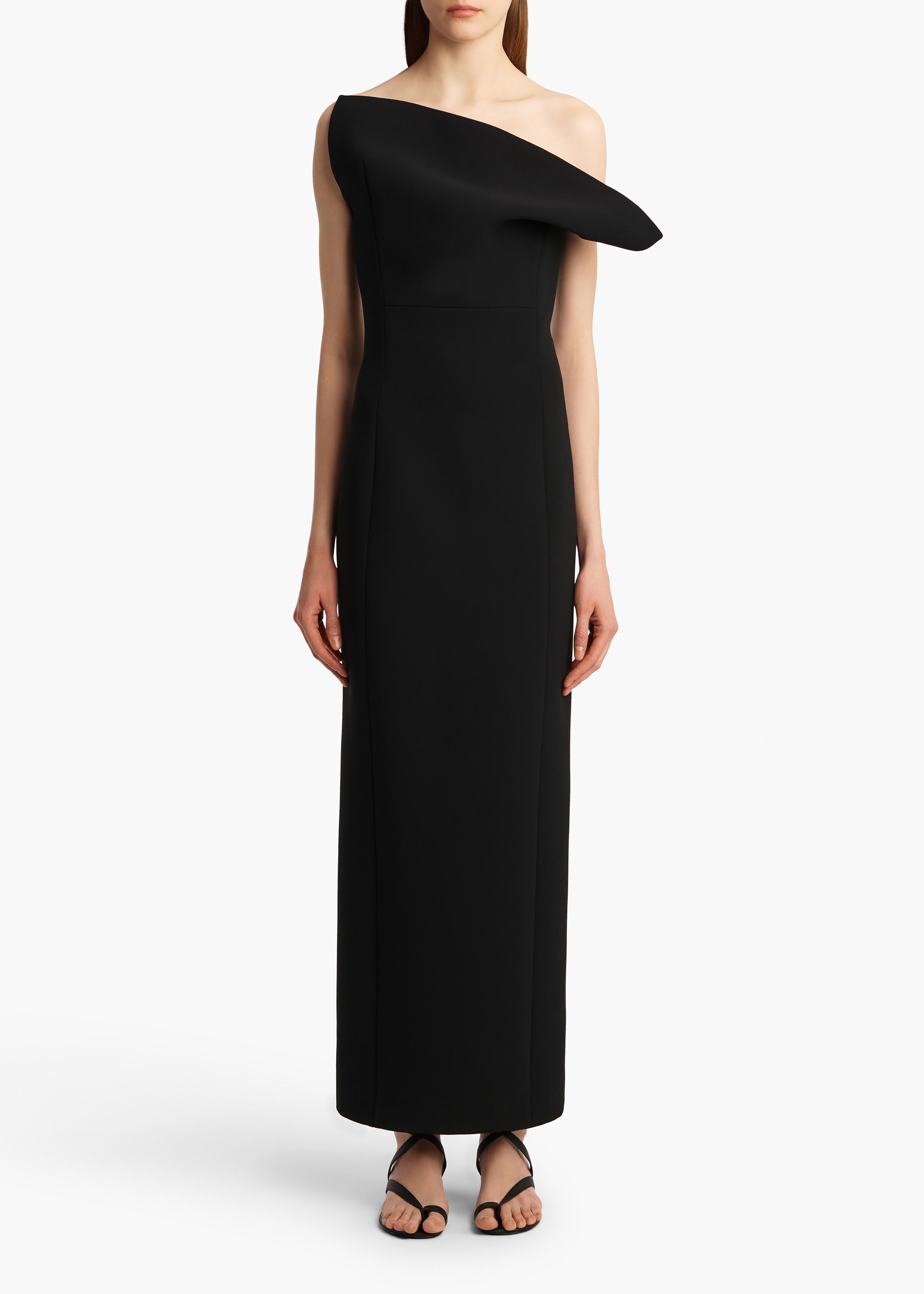 Cato Dress in Black FRONT VIEW