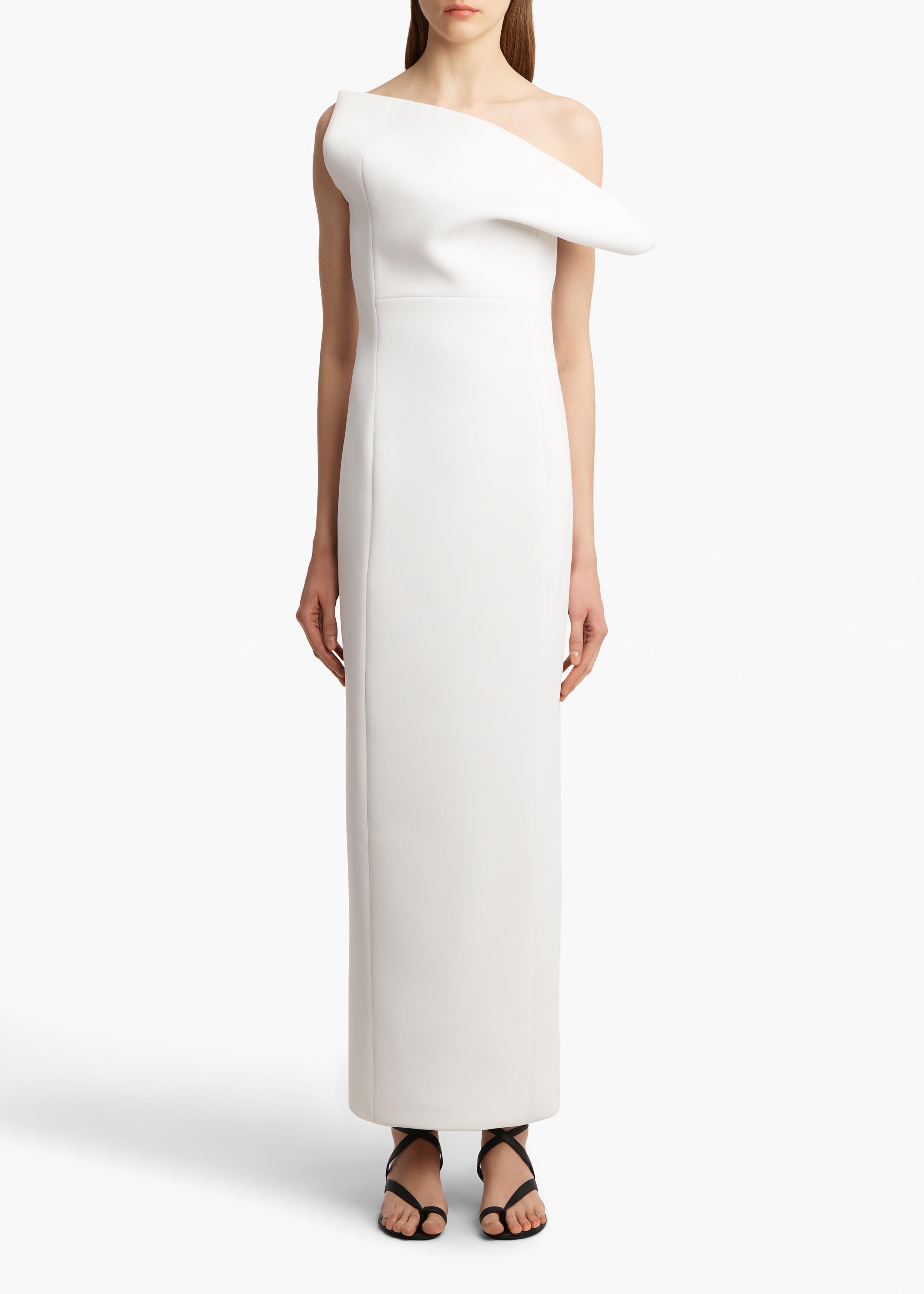 Cato Dress in Chalk FRONT VIEW