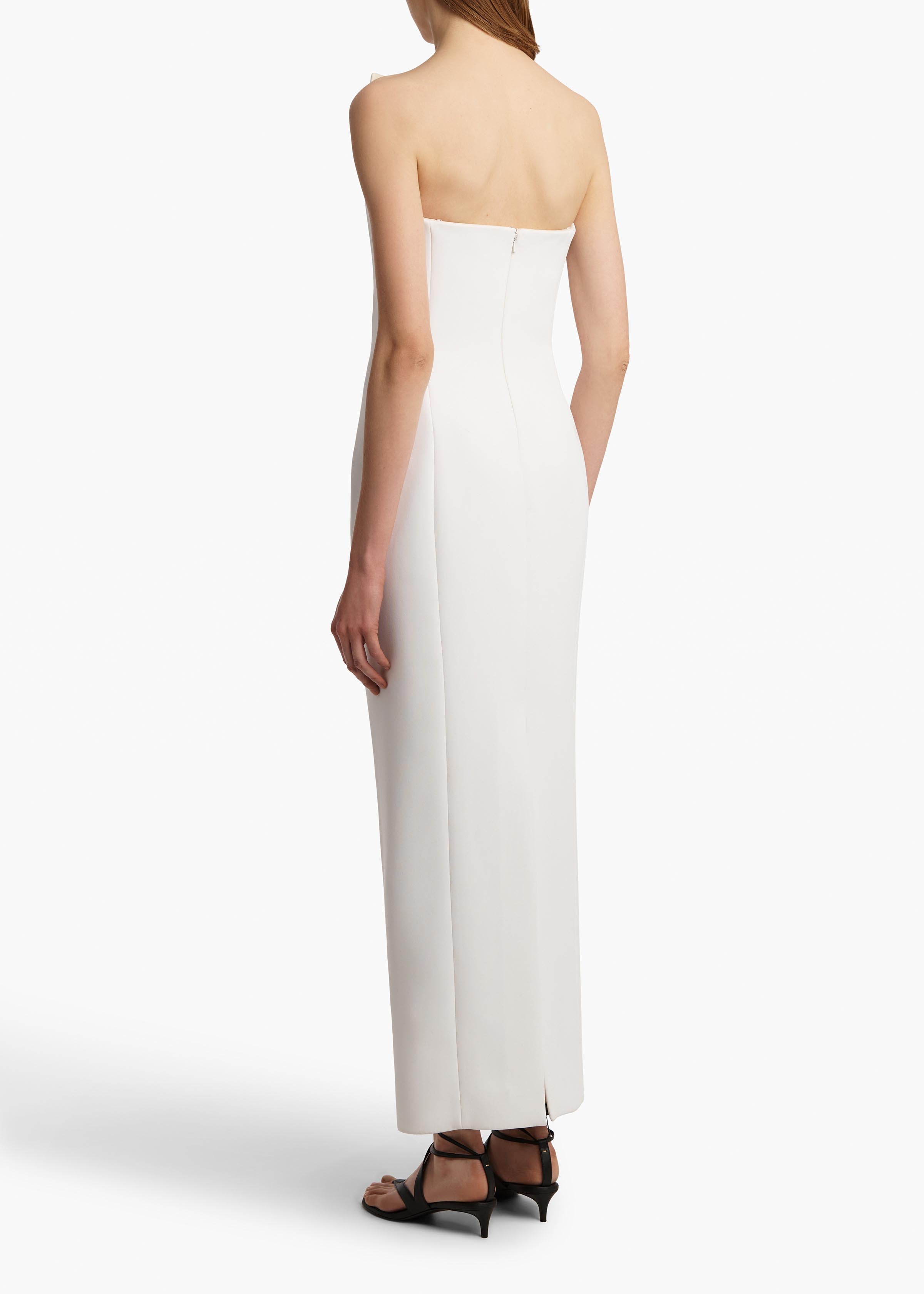 Cato Dress in Chalk BACK VIEW