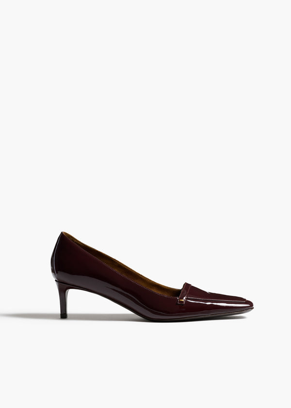 Celia Pump in Bordeaux Patent Leather FRONT VIEW