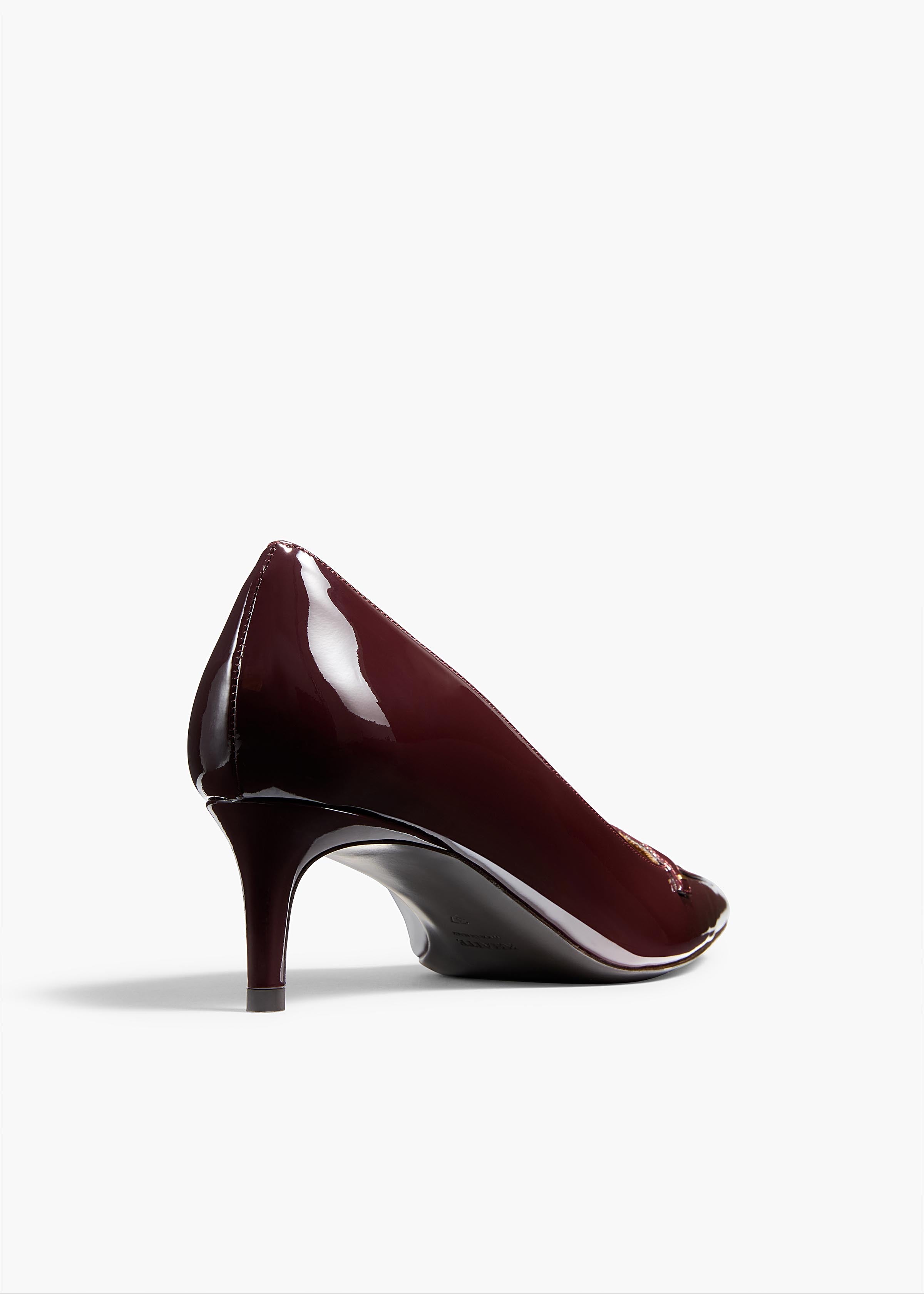 Celia Pump in Bordeaux Patent Leather BACK VIEW