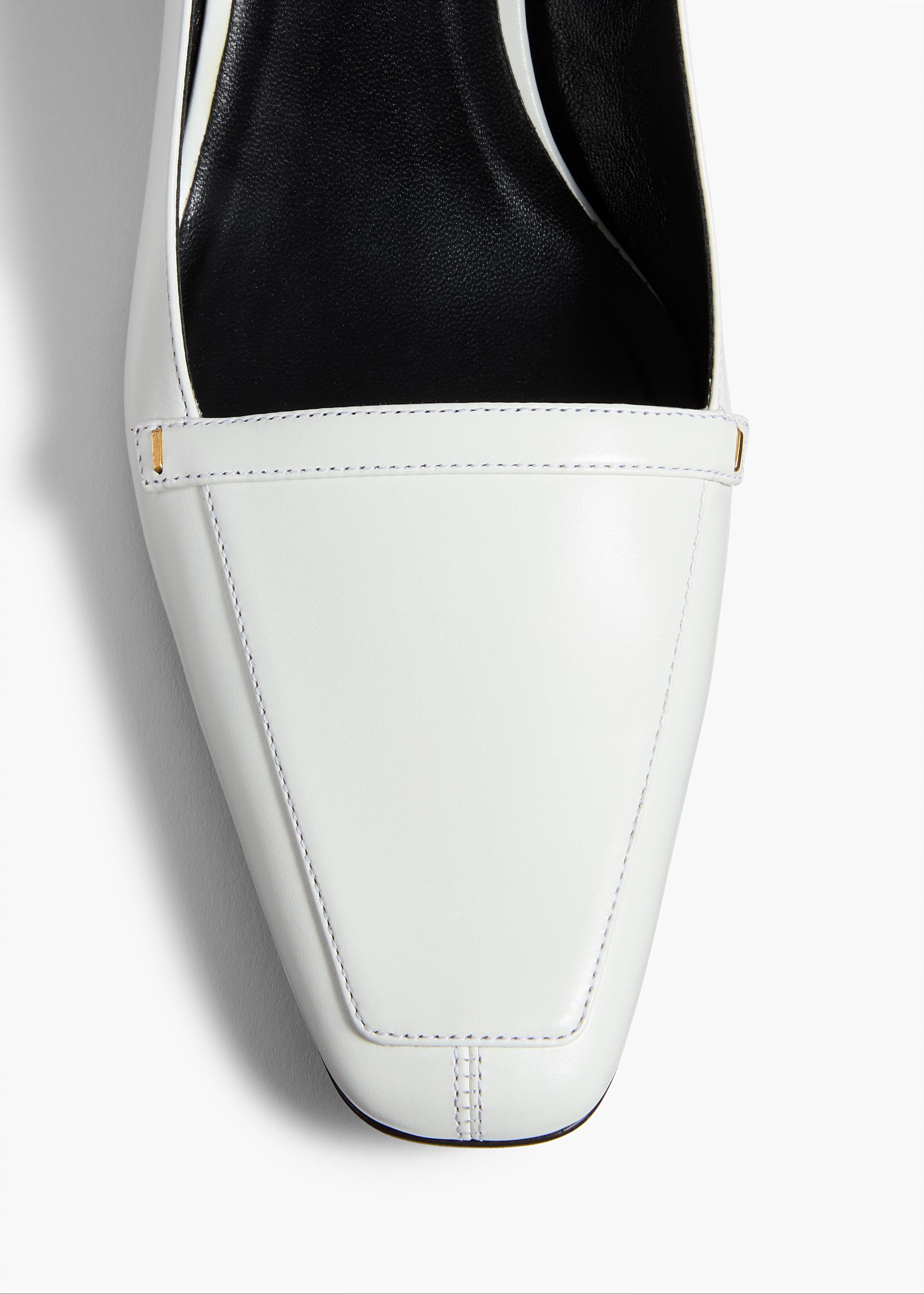 Celia Pump in Optic White Leather OVERHEAD VIEW