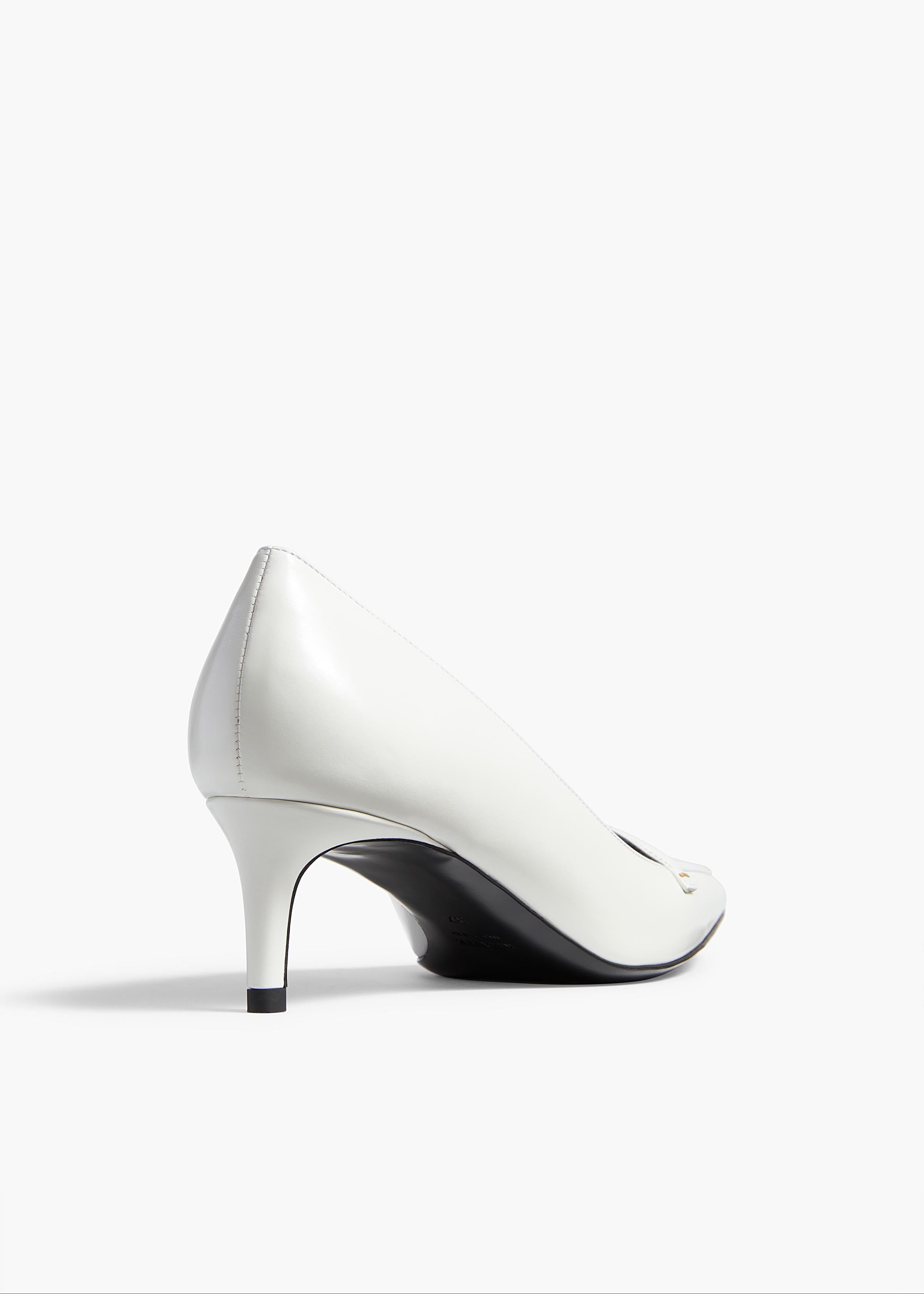 Celia Pump in Optic White Leather BACK VIEW