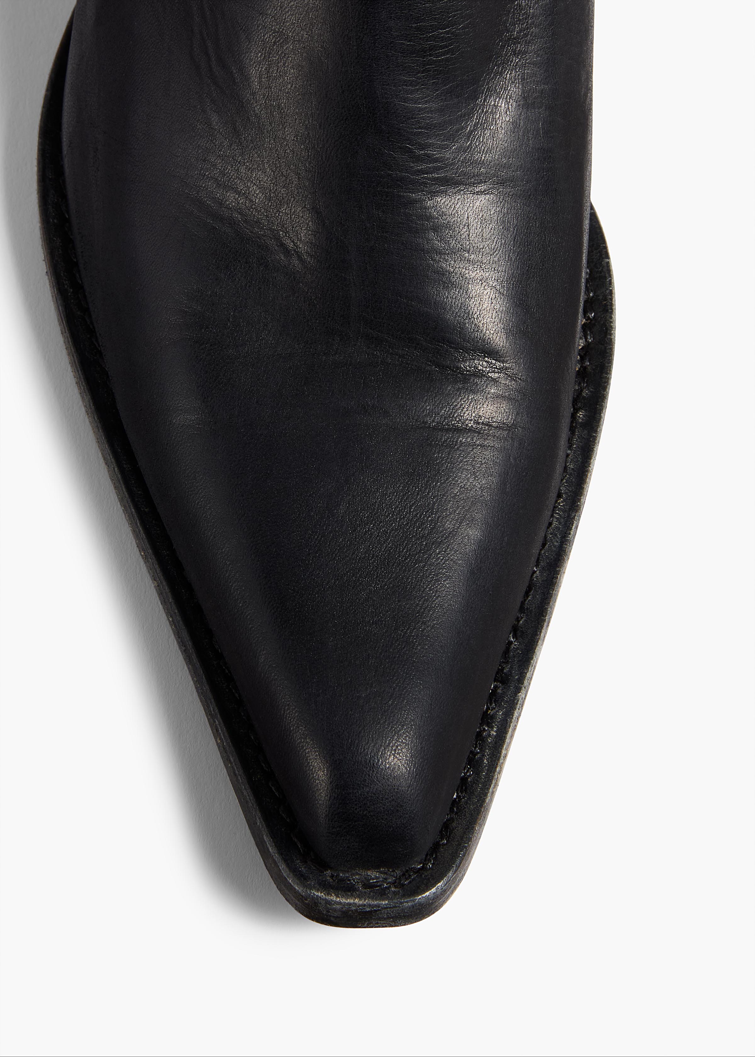 Clive Boot in Black Leather OVERHEAD VIEW