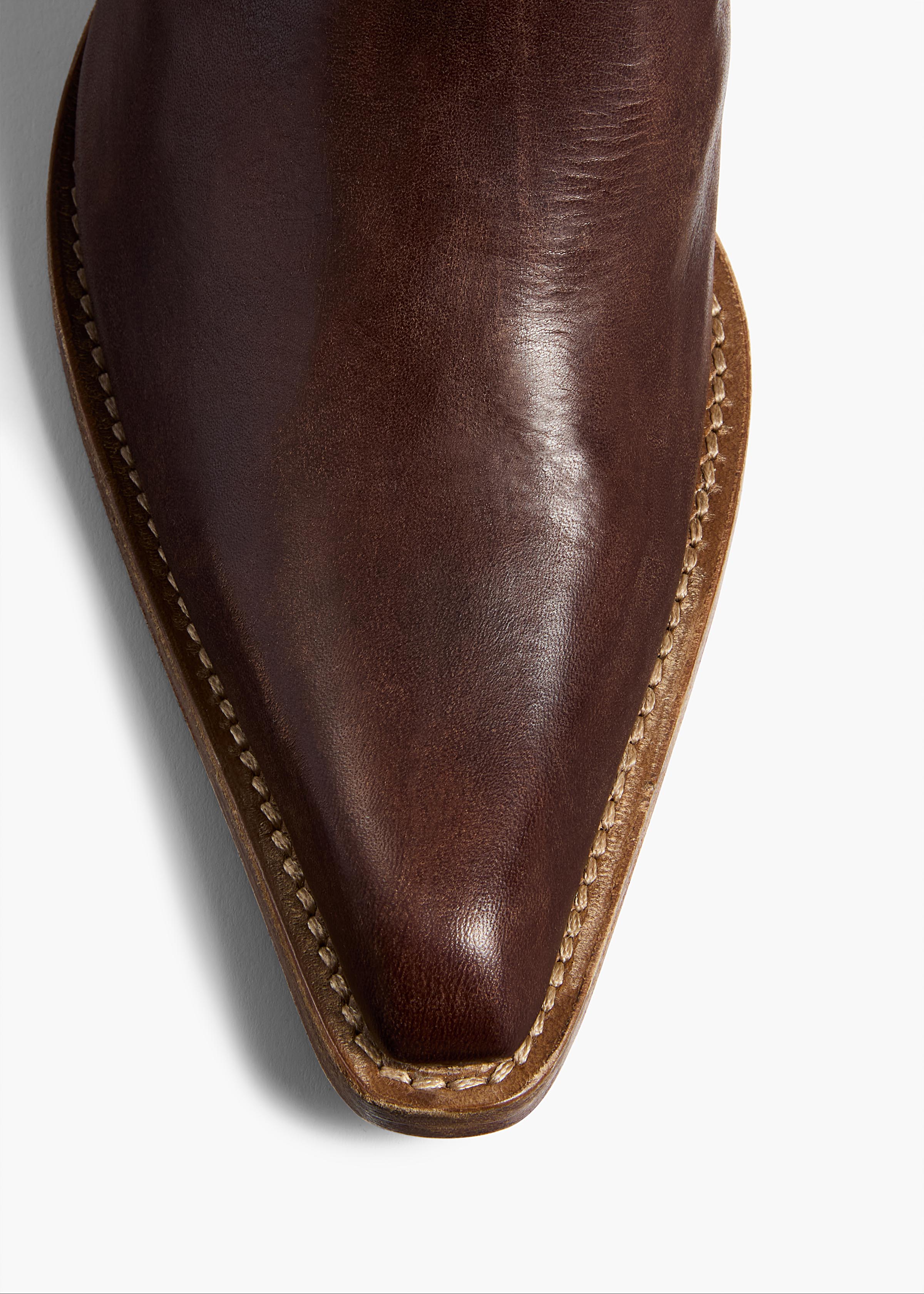 Clive Boot in Dark Brown Leather OVERHEAD VIEW