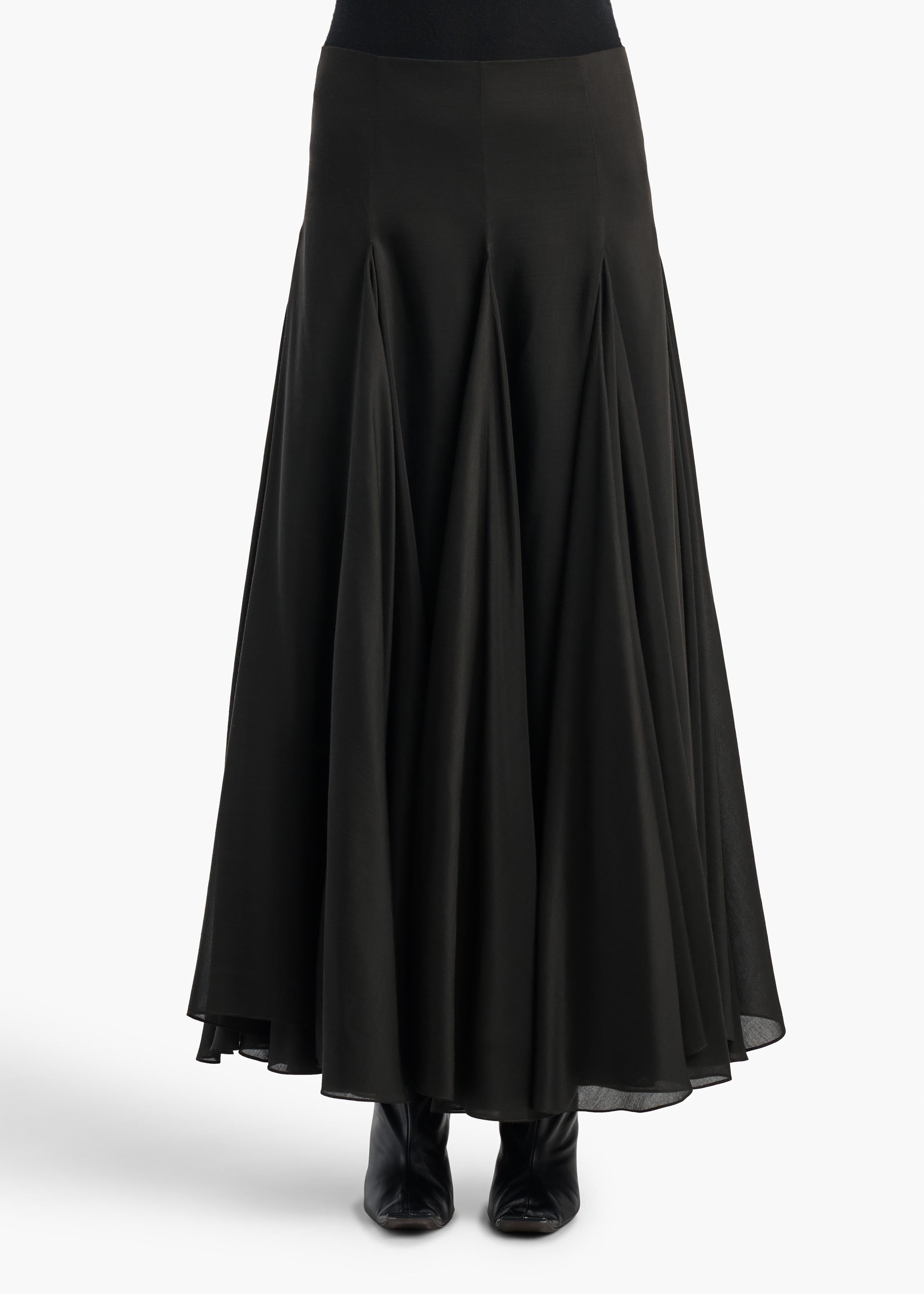 KHAITE - Coda Skirt in Black Silk Blend