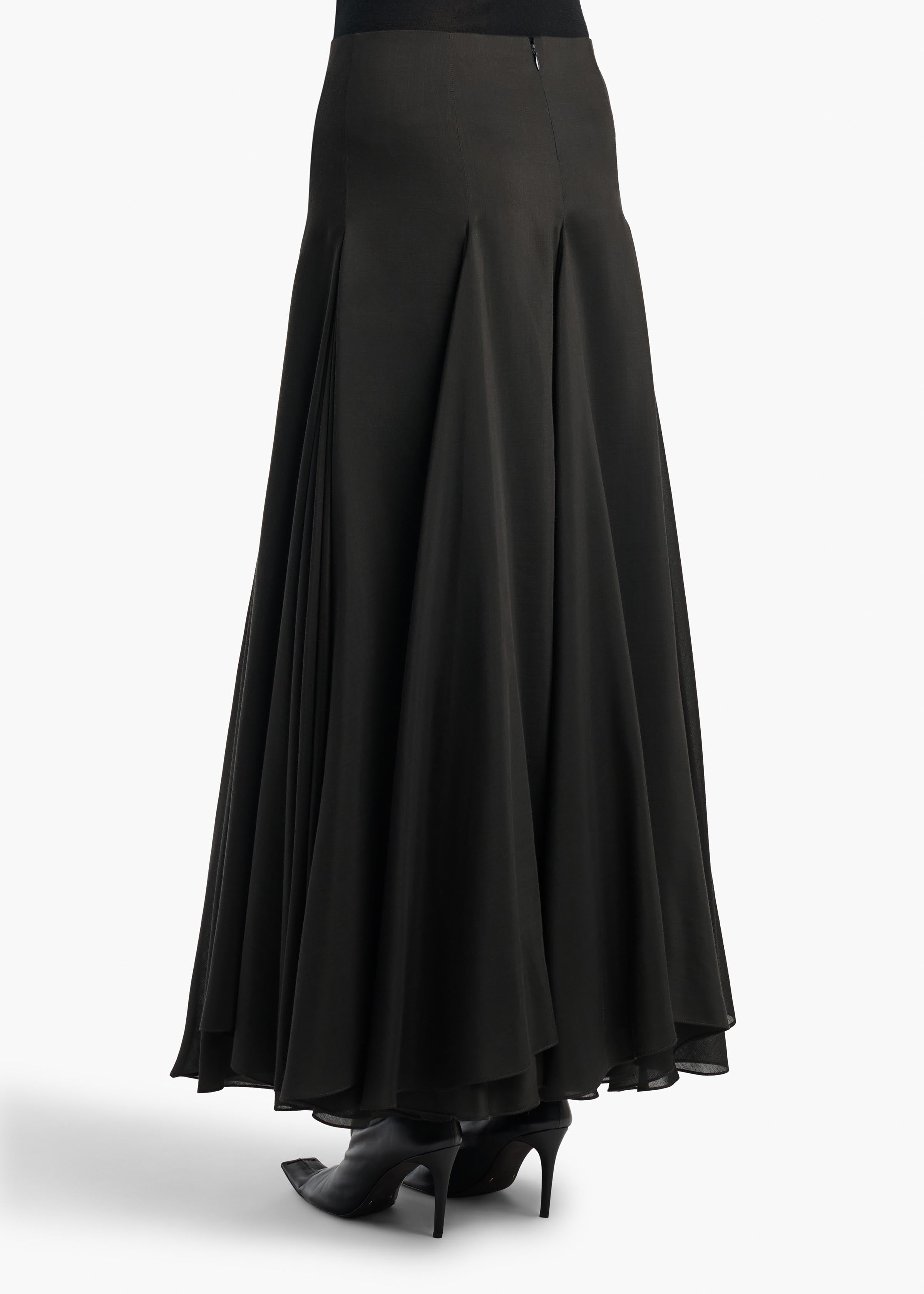 KHAITE - Coda Skirt in Black Silk Blend