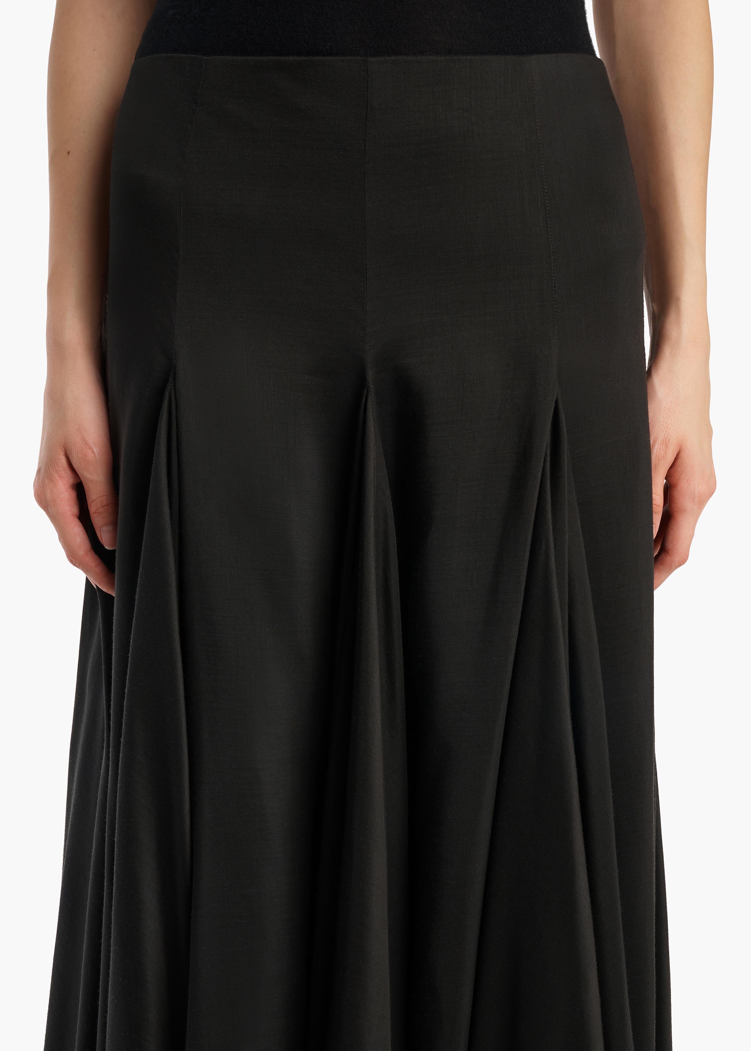 KHAITE - Coda Skirt in Black Silk Blend