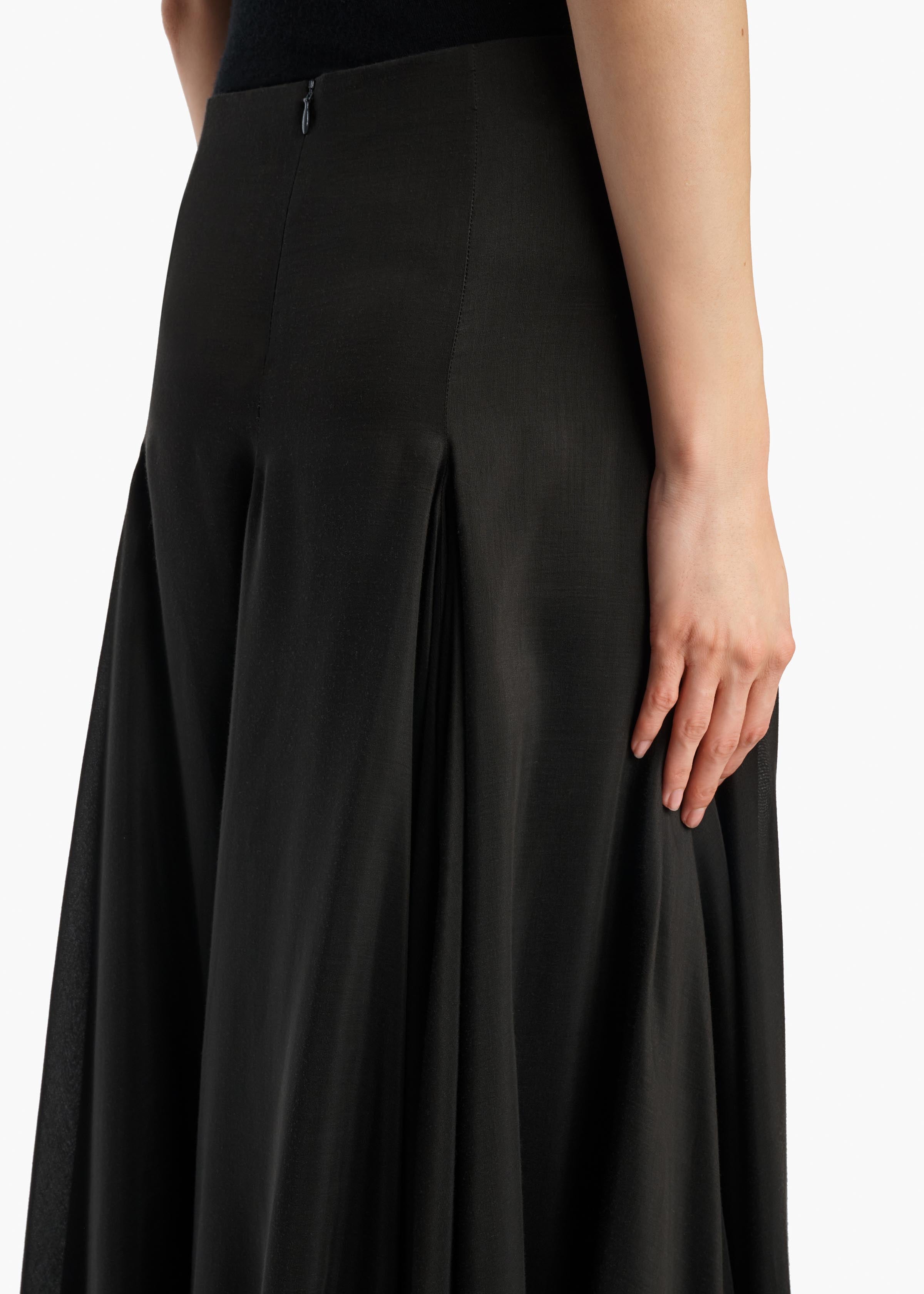 KHAITE - Coda Skirt in Black Silk Blend
