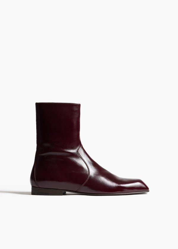 Colt Ankle Boot in Bordeaux Glazed Leather FRONT VIEW