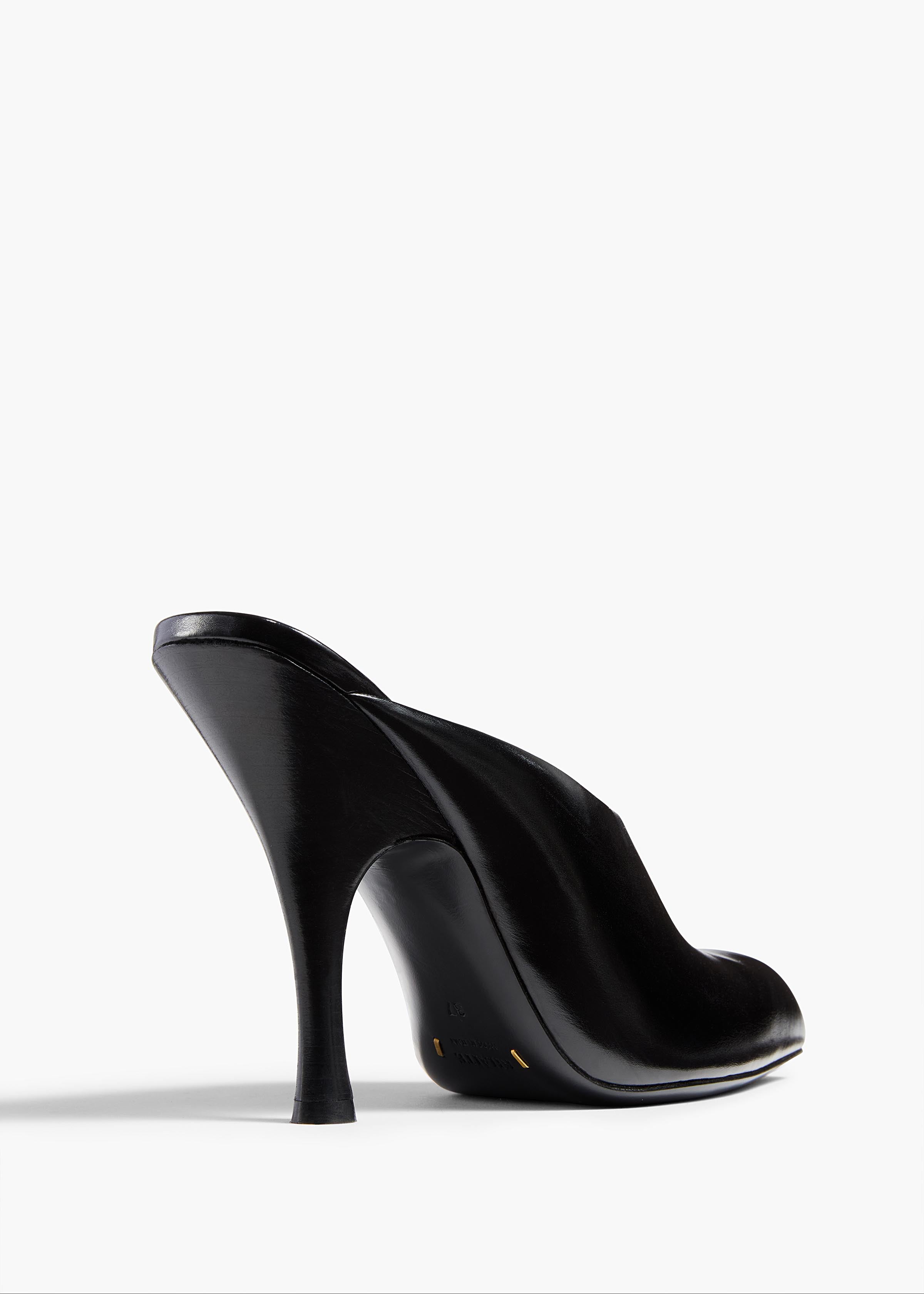 Colt Mule in Black Glazed Leather BACK VIEW