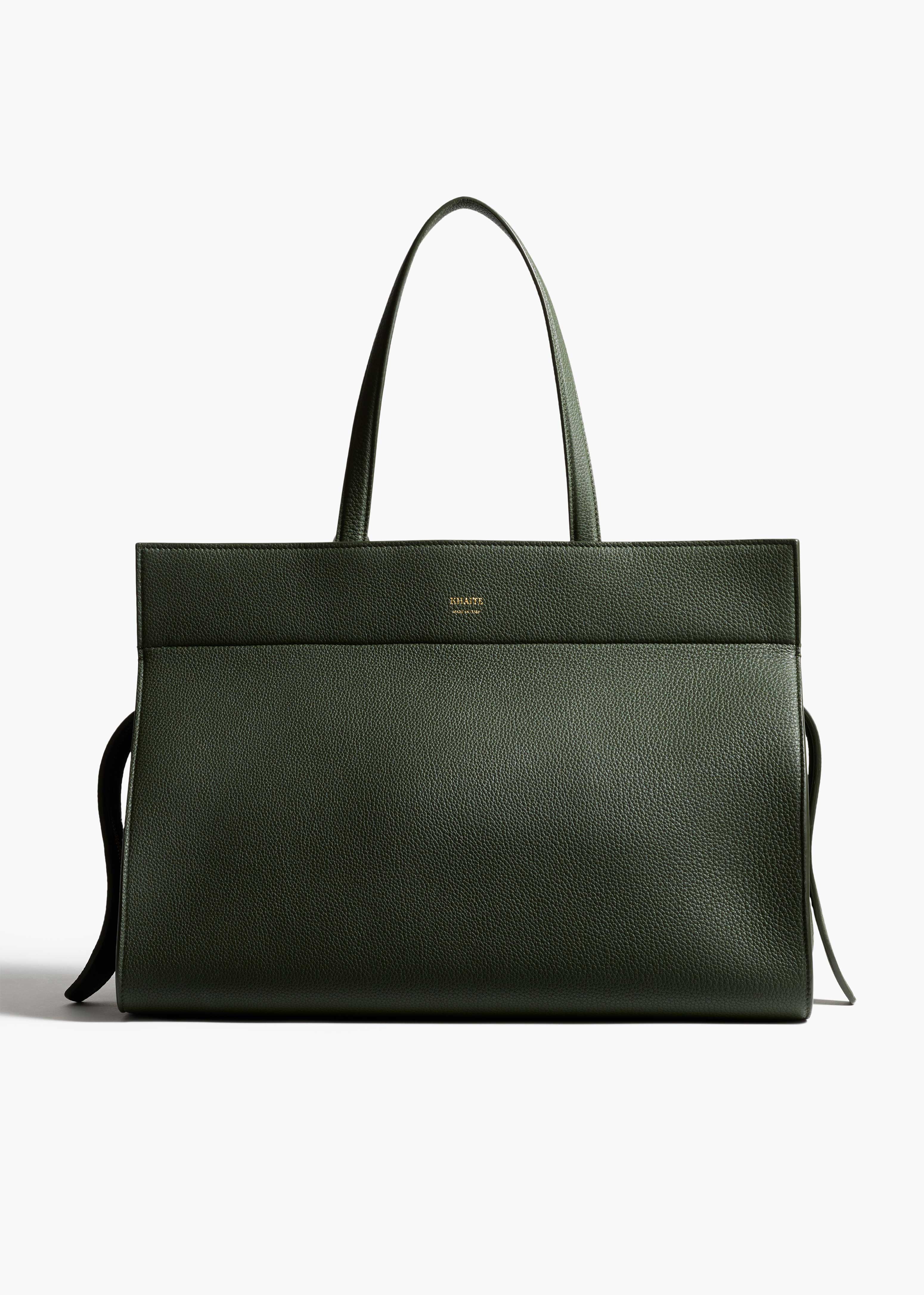 Crosby Bag in Bottle Green Pebbled Leather FRONT VIEW