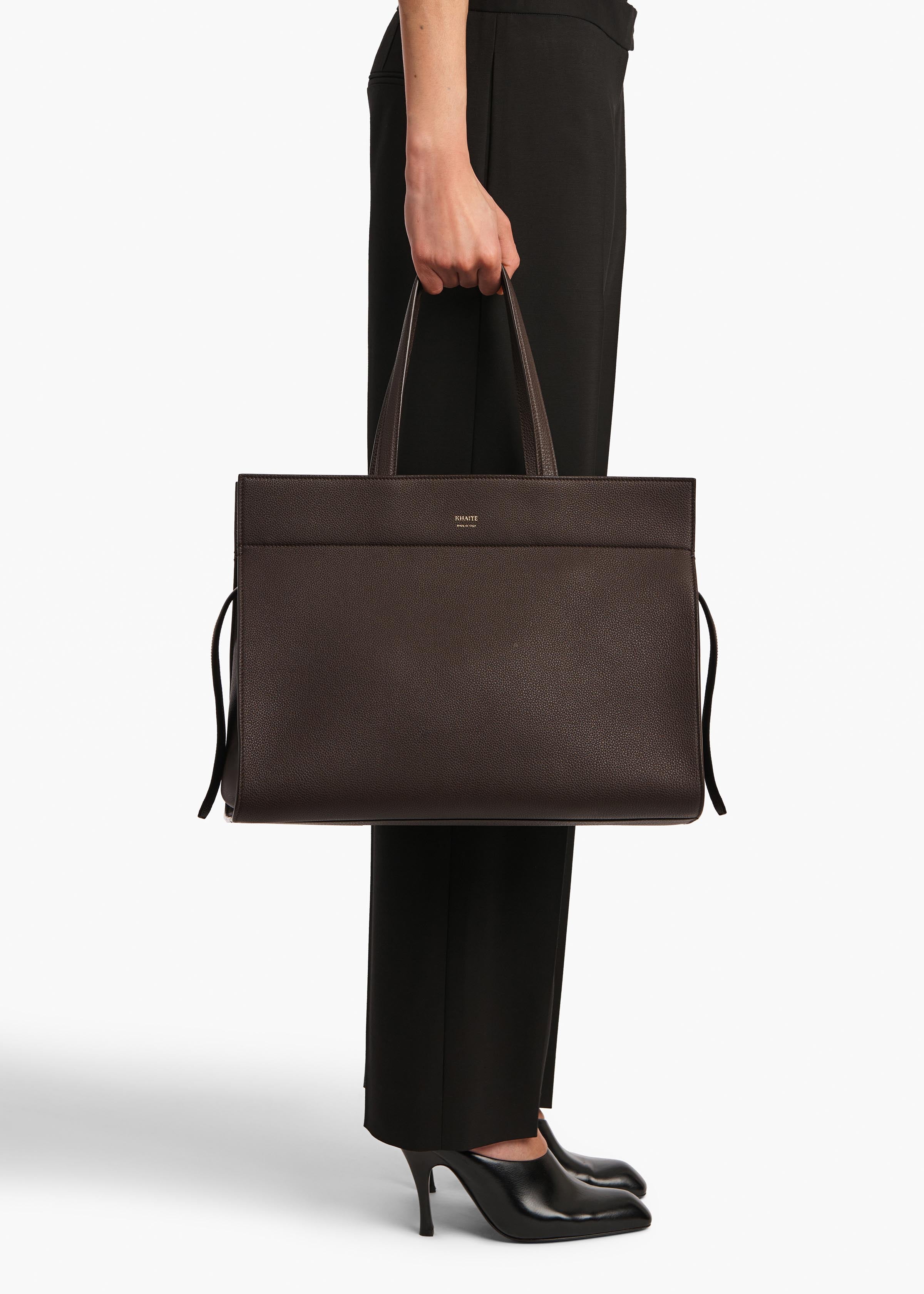 Crosby Bag in Espresso Pebbled Leather ON FIGURE