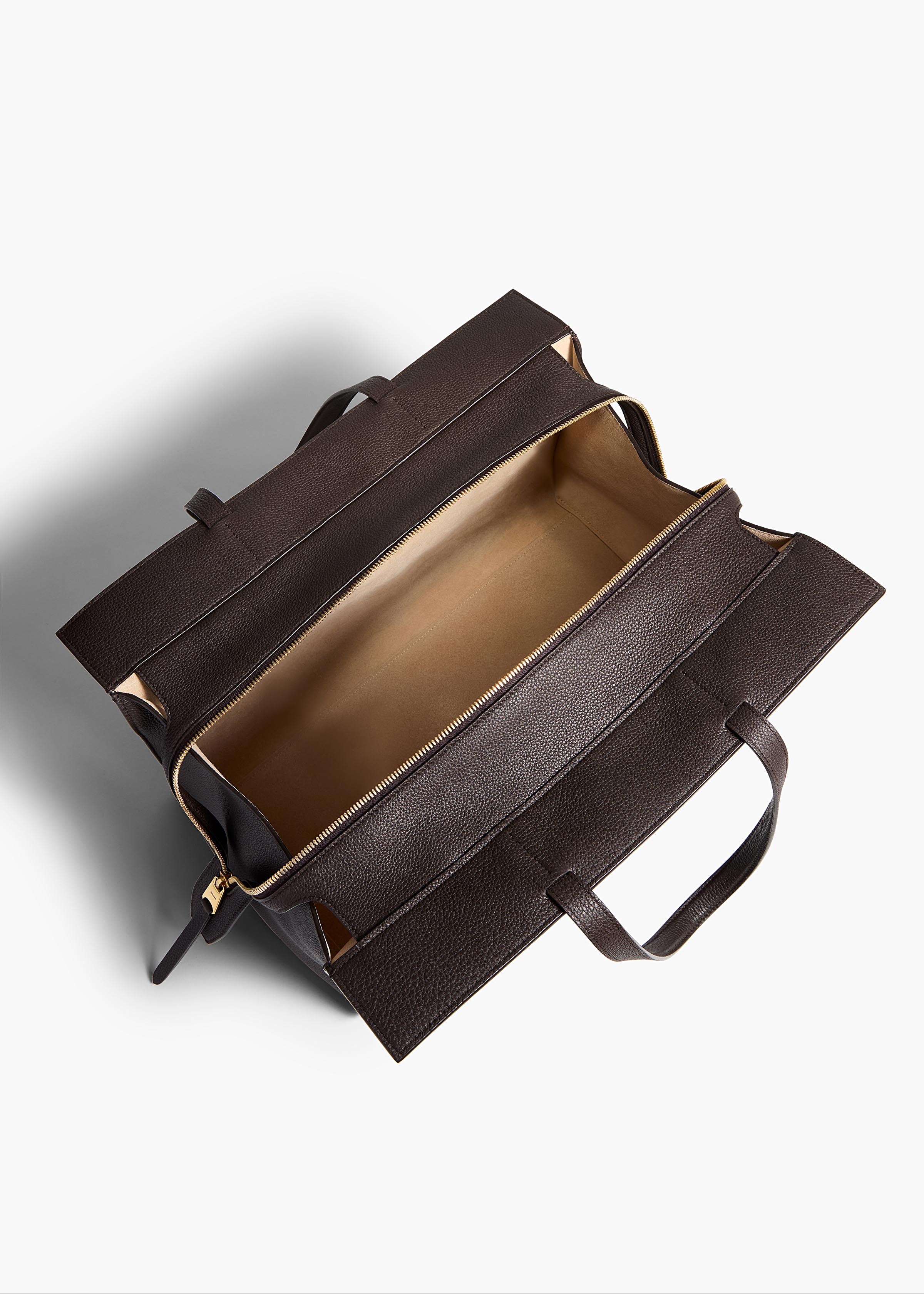 Crosby Bag in Espresso Pebbled Leather OVERHEAD VIEW