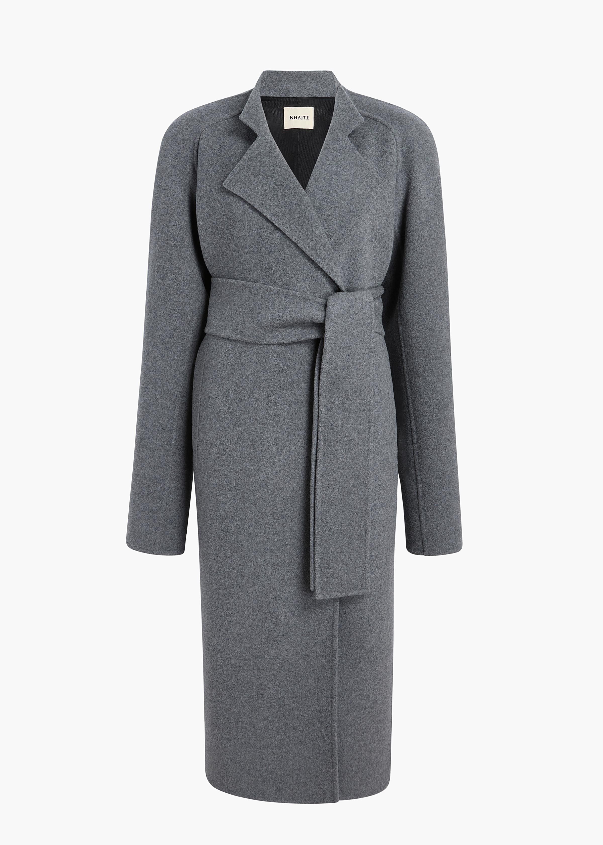 Deena Coat in Grey Melange FLAT VIEW