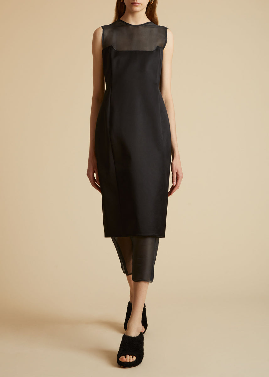 The Dissa Dress in Black Satin– KHAITE