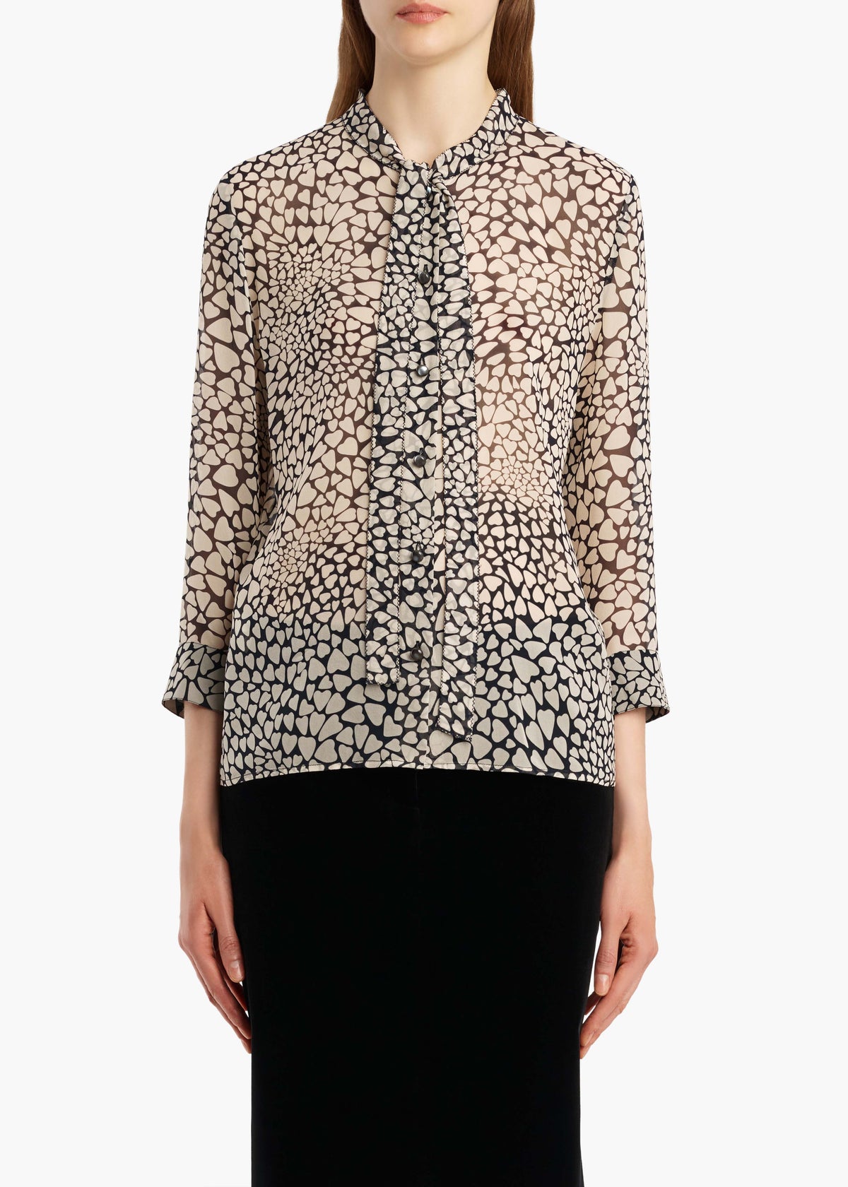 KHAITE - Dolly Top in Navy and Cream