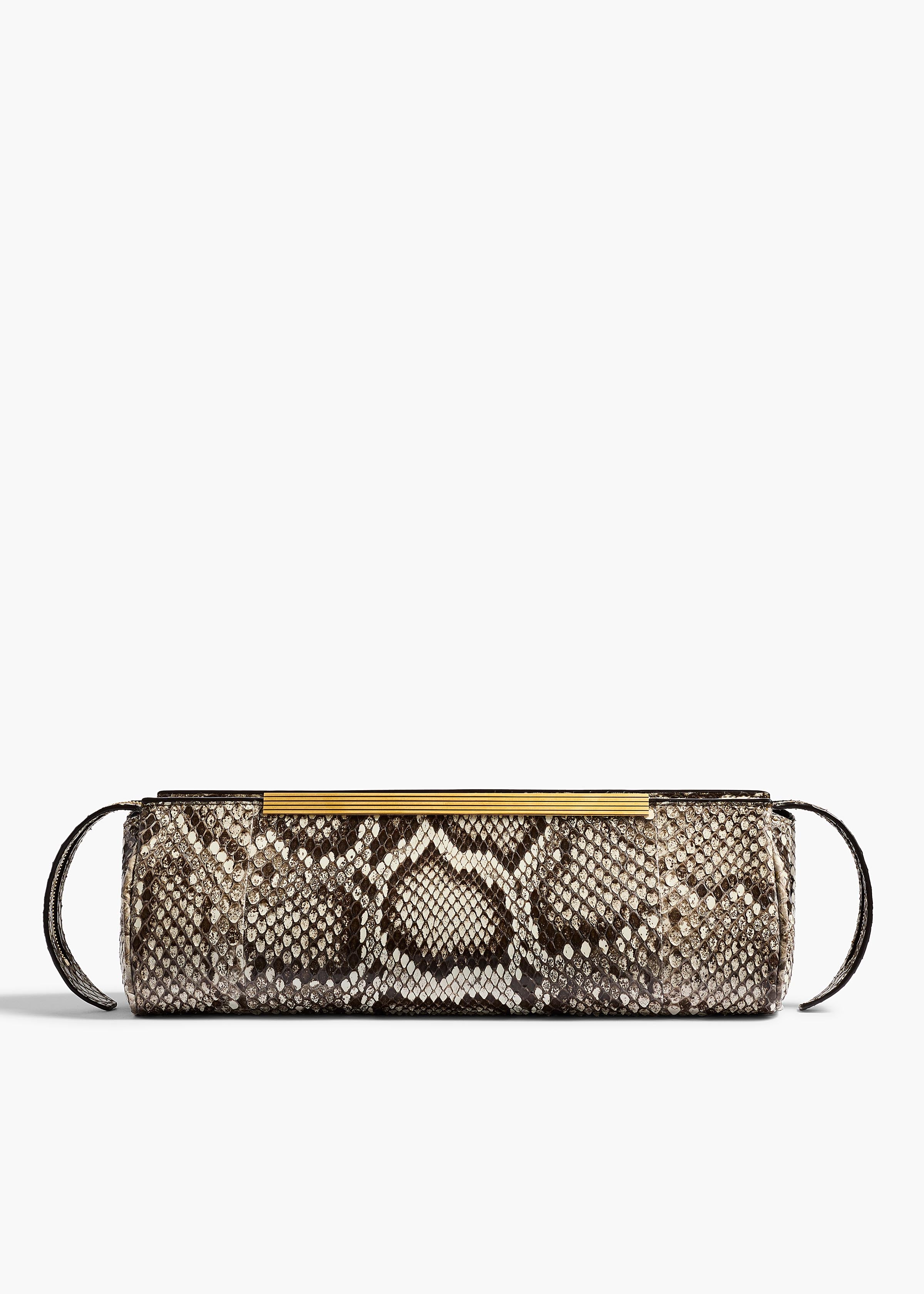 KHAITE - Donna Evening Clutch in Natural Python