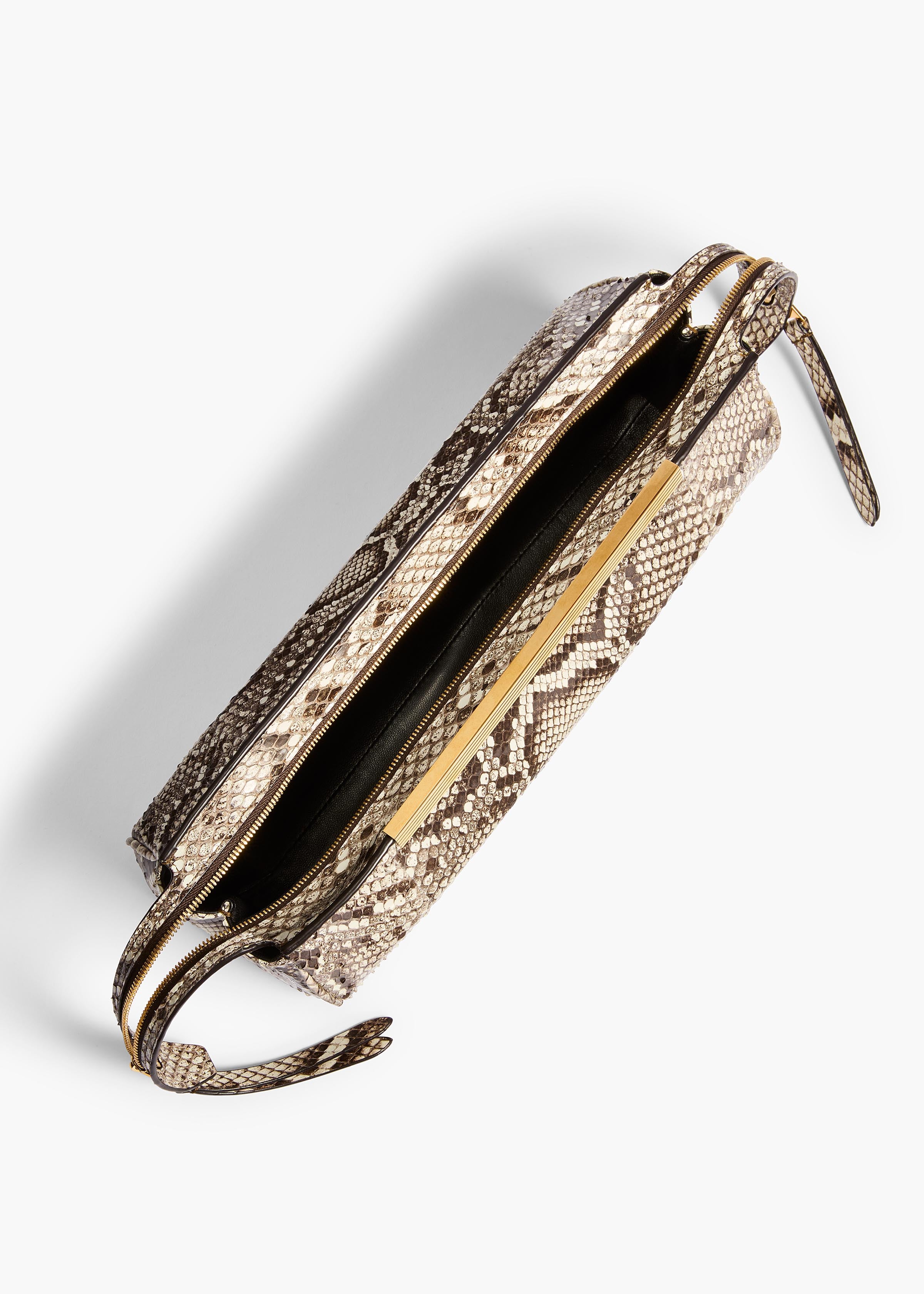 KHAITE - Donna Evening Clutch in Natural Python