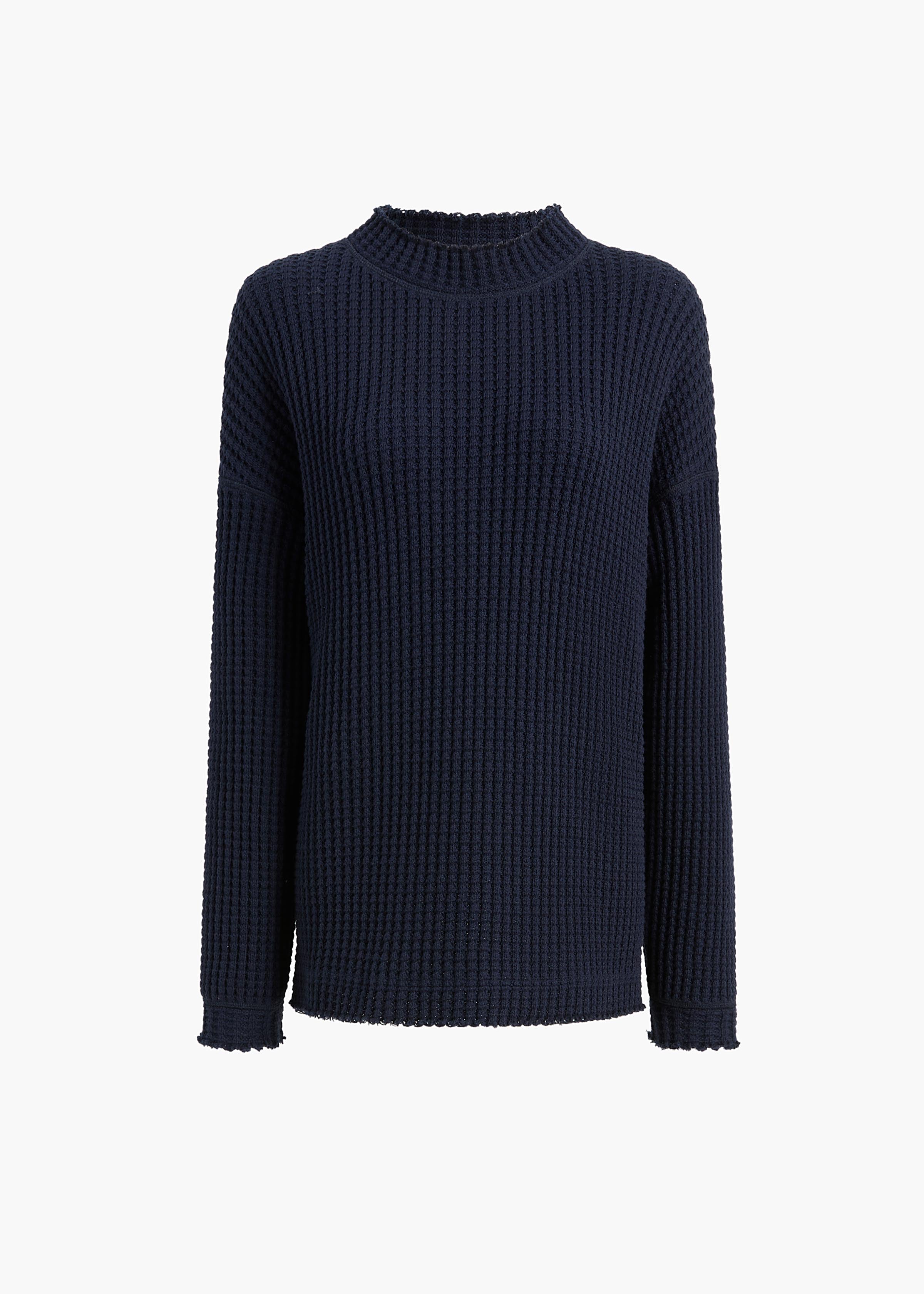DYLAN TOP DARK NAVY WAFFLE KNIT 182761019 979 GHOST