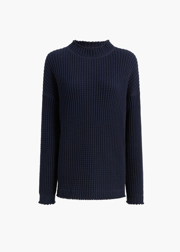 DYLAN TOP DARK NAVY WAFFLE KNIT 182761019 979 GHOST