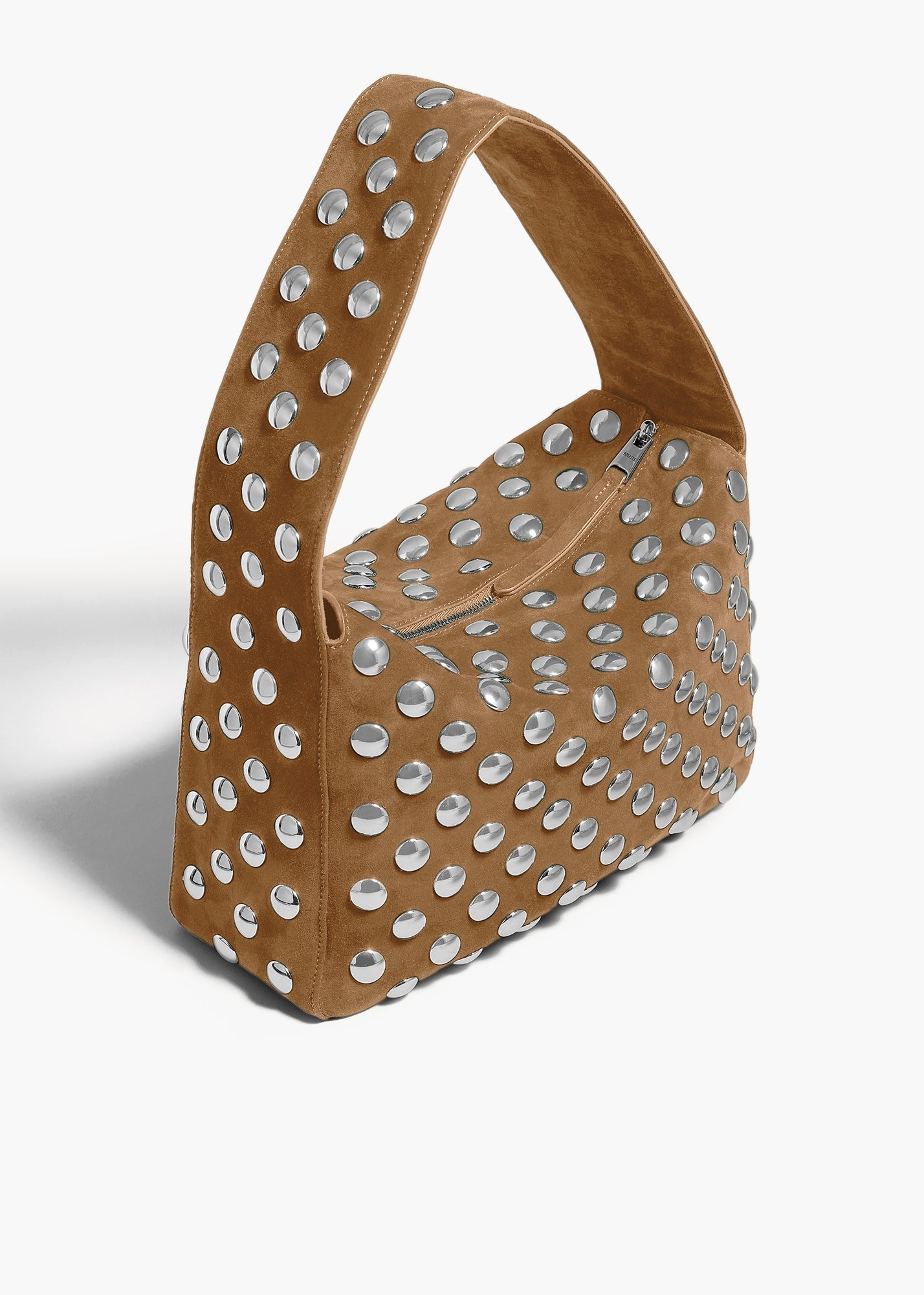 KHAITE - Elena Bag in Mud Suede with Studs
