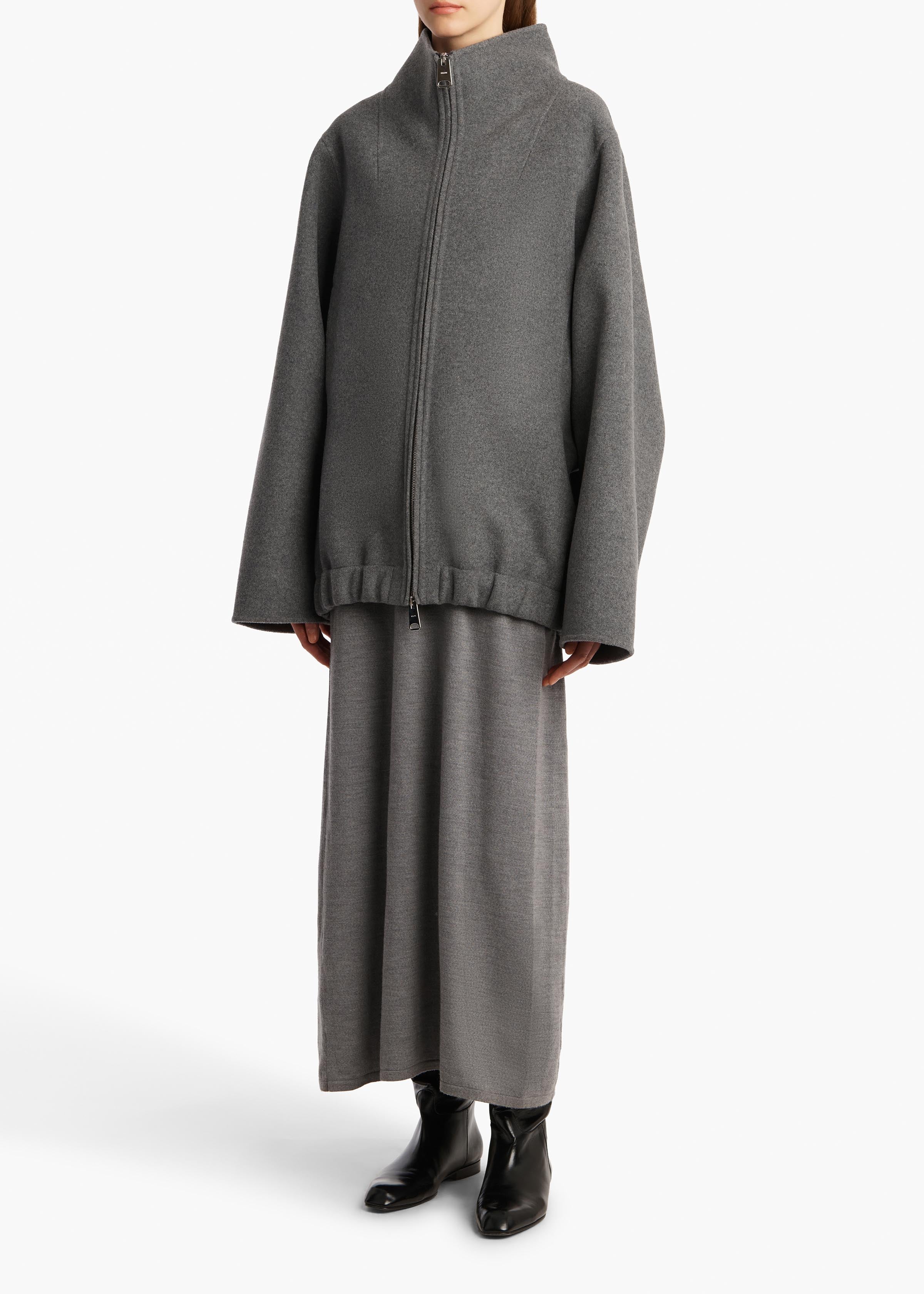 Garret Jacket in Grey Melange STYLED VIEW