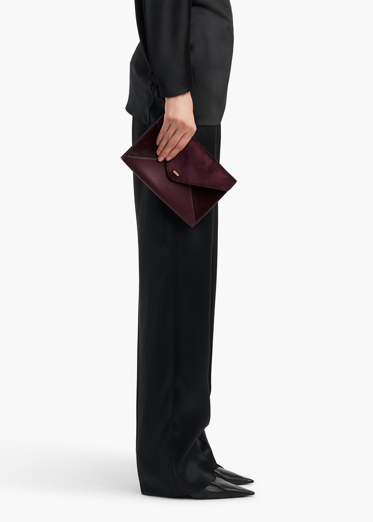 KHAITE - Grace Envelope Clutch in Rouge Noir
