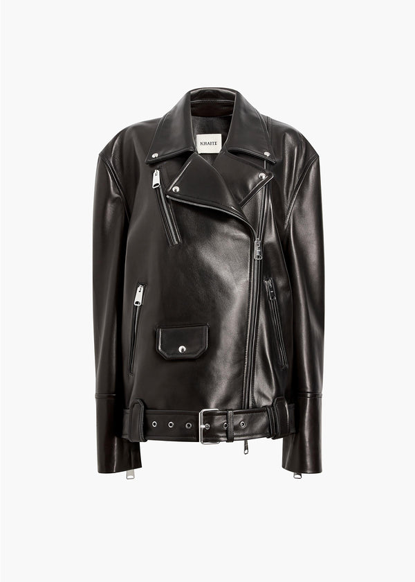 Hansel Jacket in Black Leather FLAT VIEW