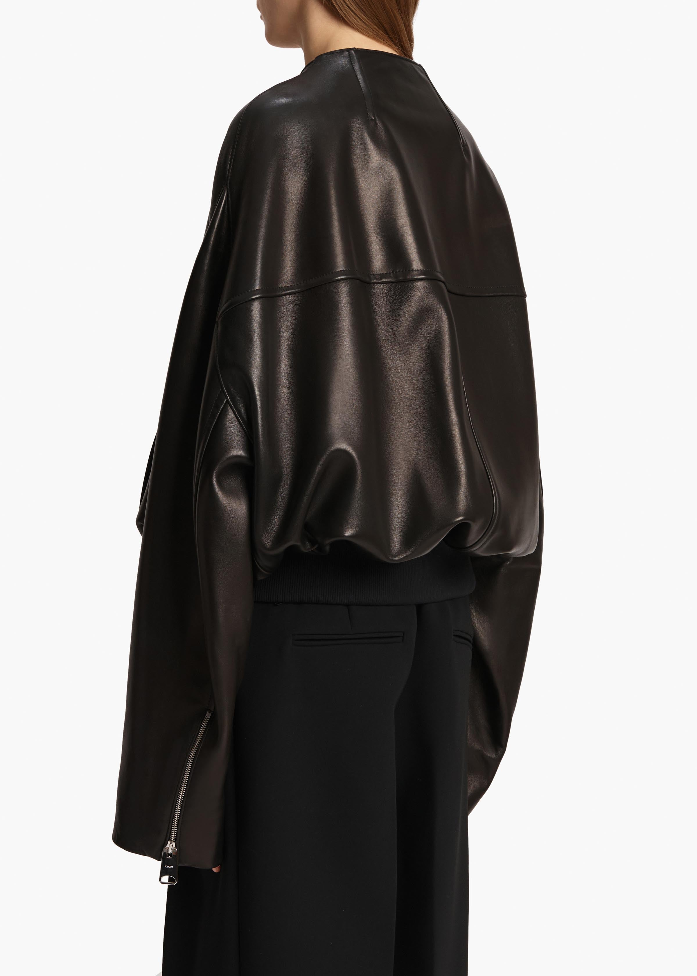 Hewit Jacket in Black Leather BACK VIEW