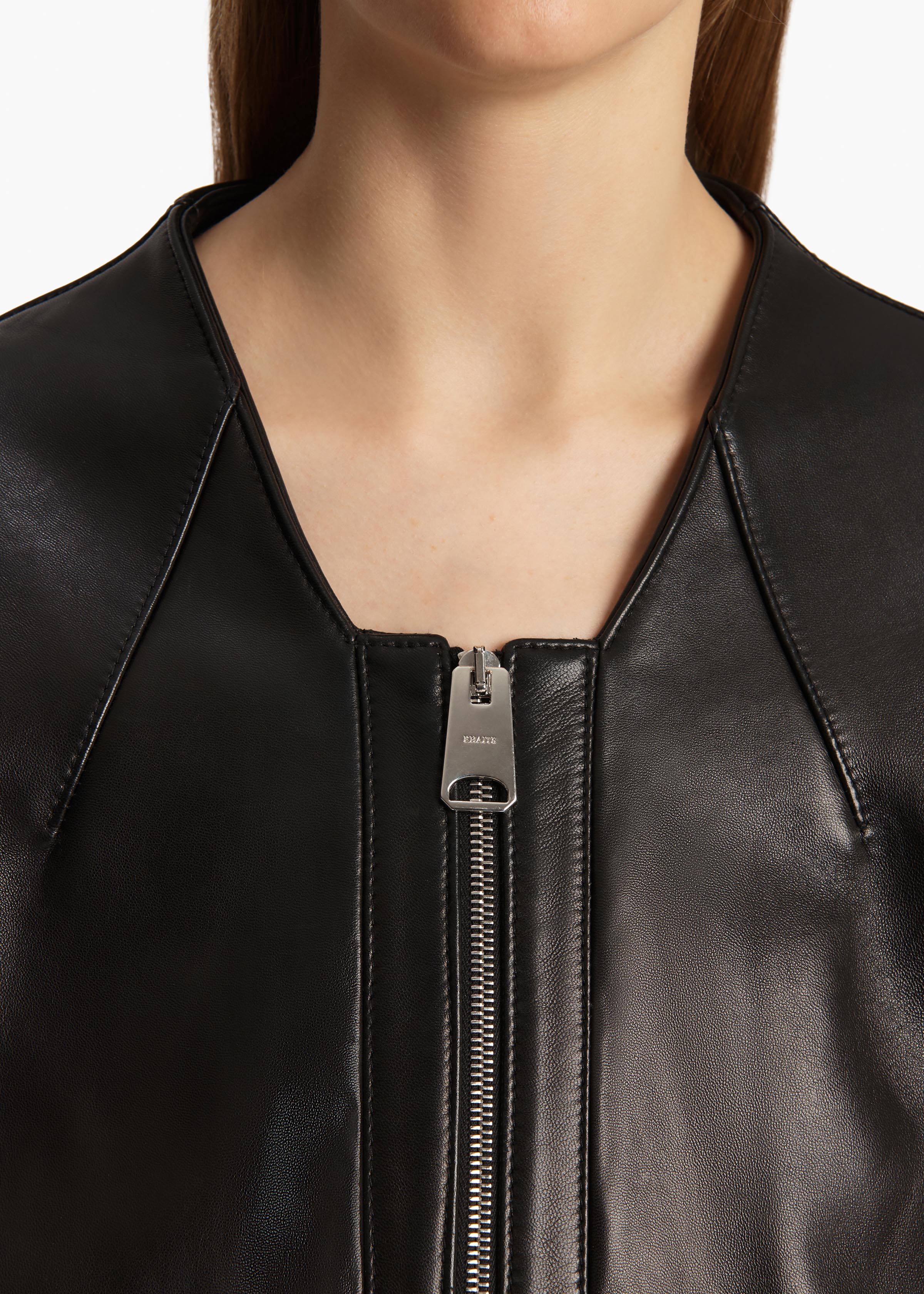 Hewit Jacket in Black Leather DETAILED VIEW 1