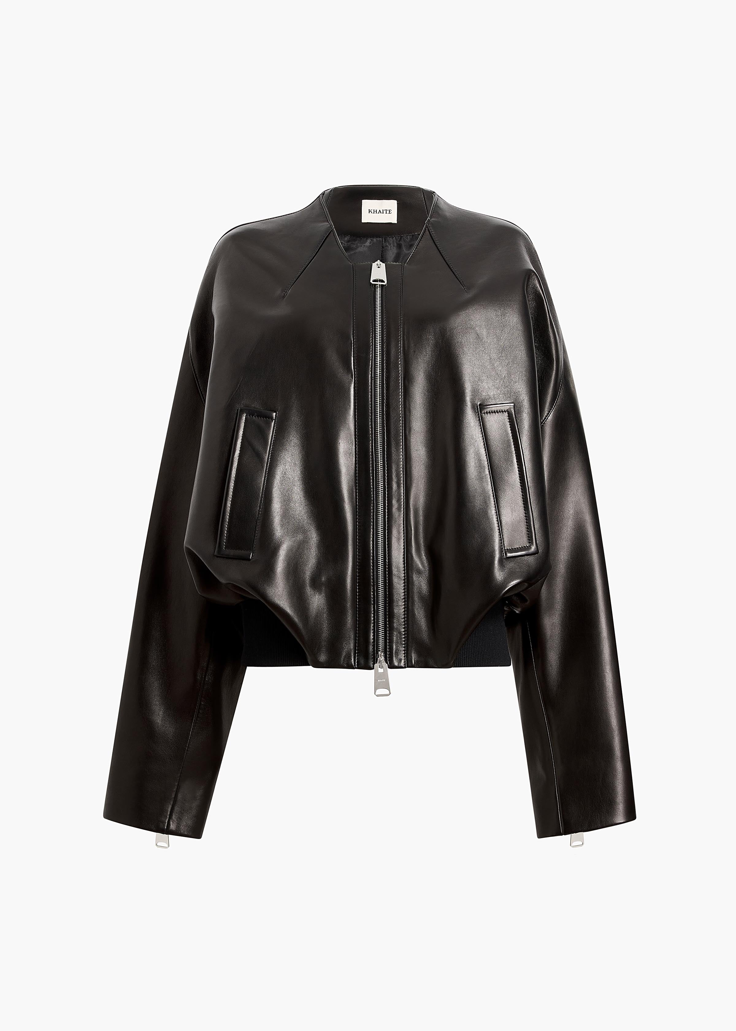 Hewit Jacket in Black Leather FLAT VIEW