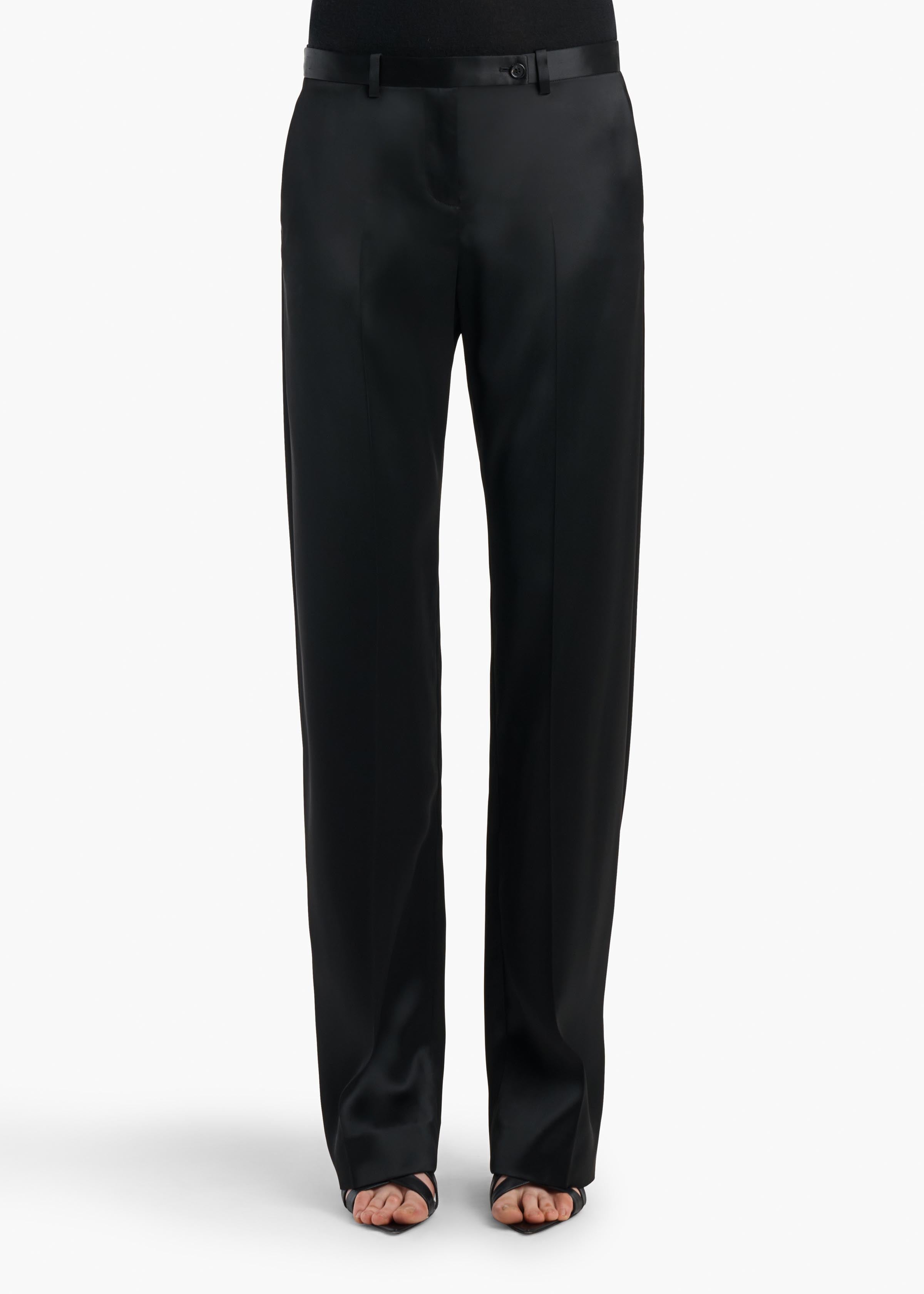 KHAITE - Hunter Pant in Black Satin