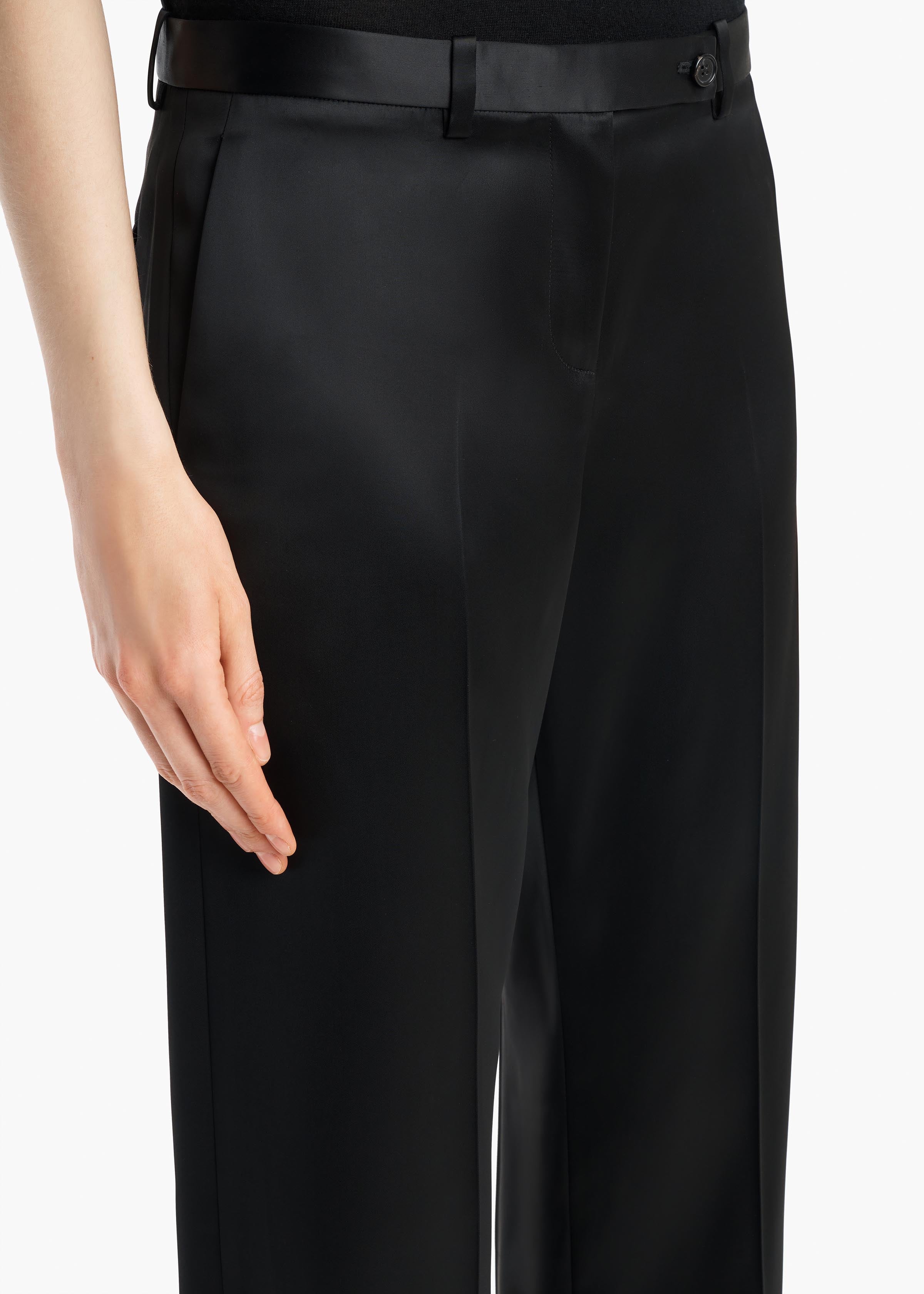 KHAITE - Hunter Pant in Black Satin