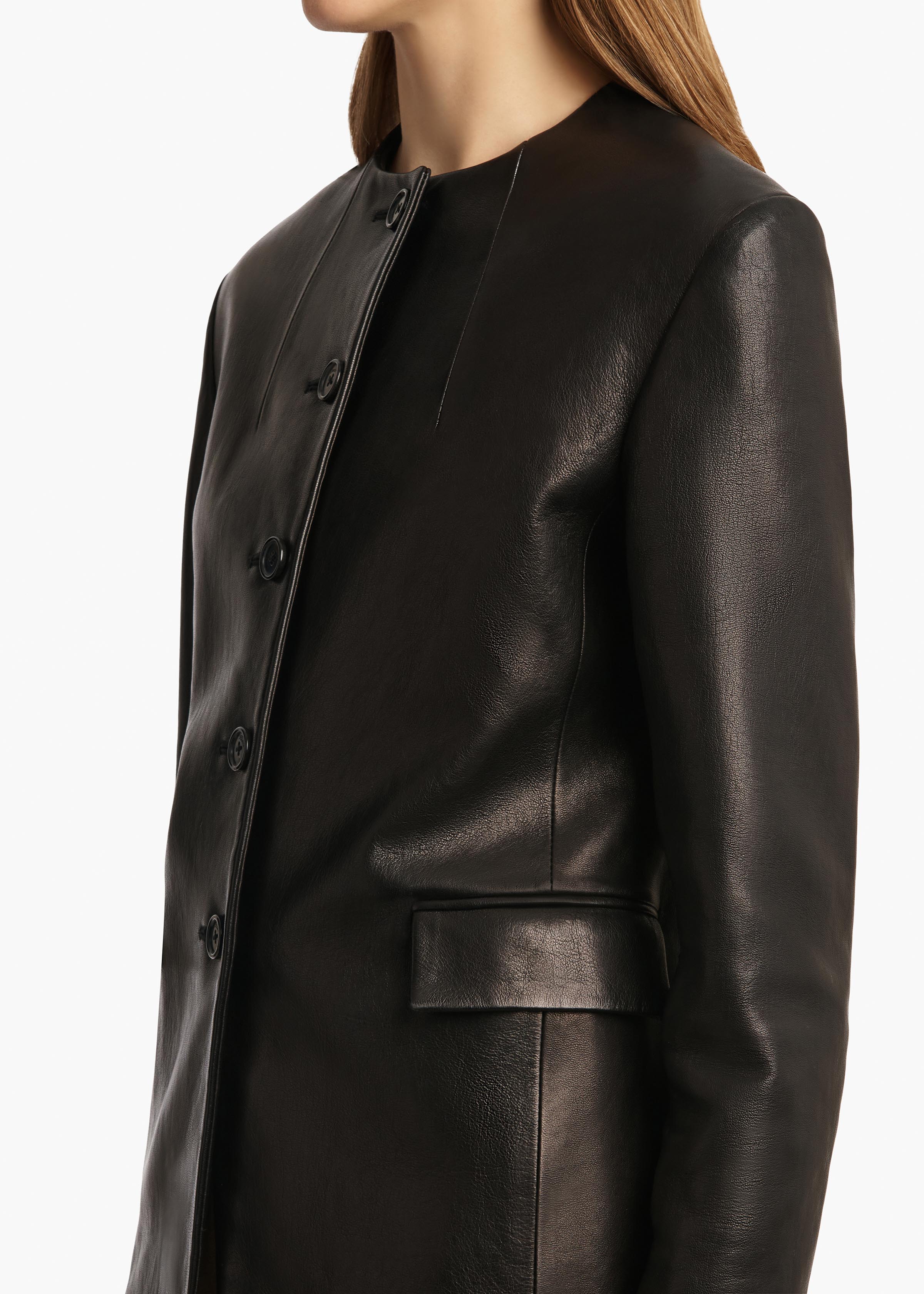 Jameson Jacket in Black Leather DETAILED VIEW 2