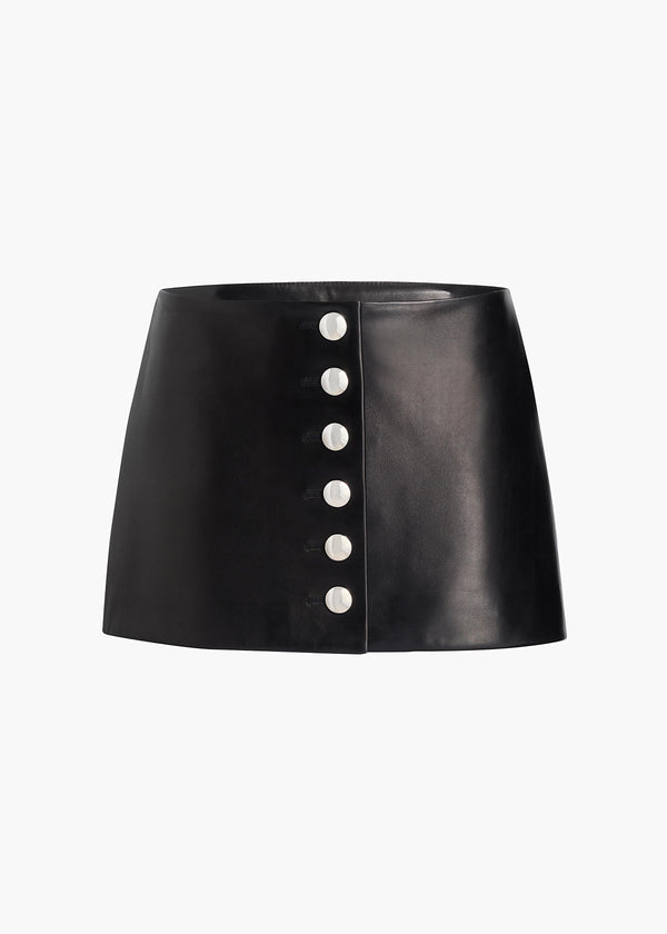 Jaxon Skirt in Black Leather FLAT VIEW