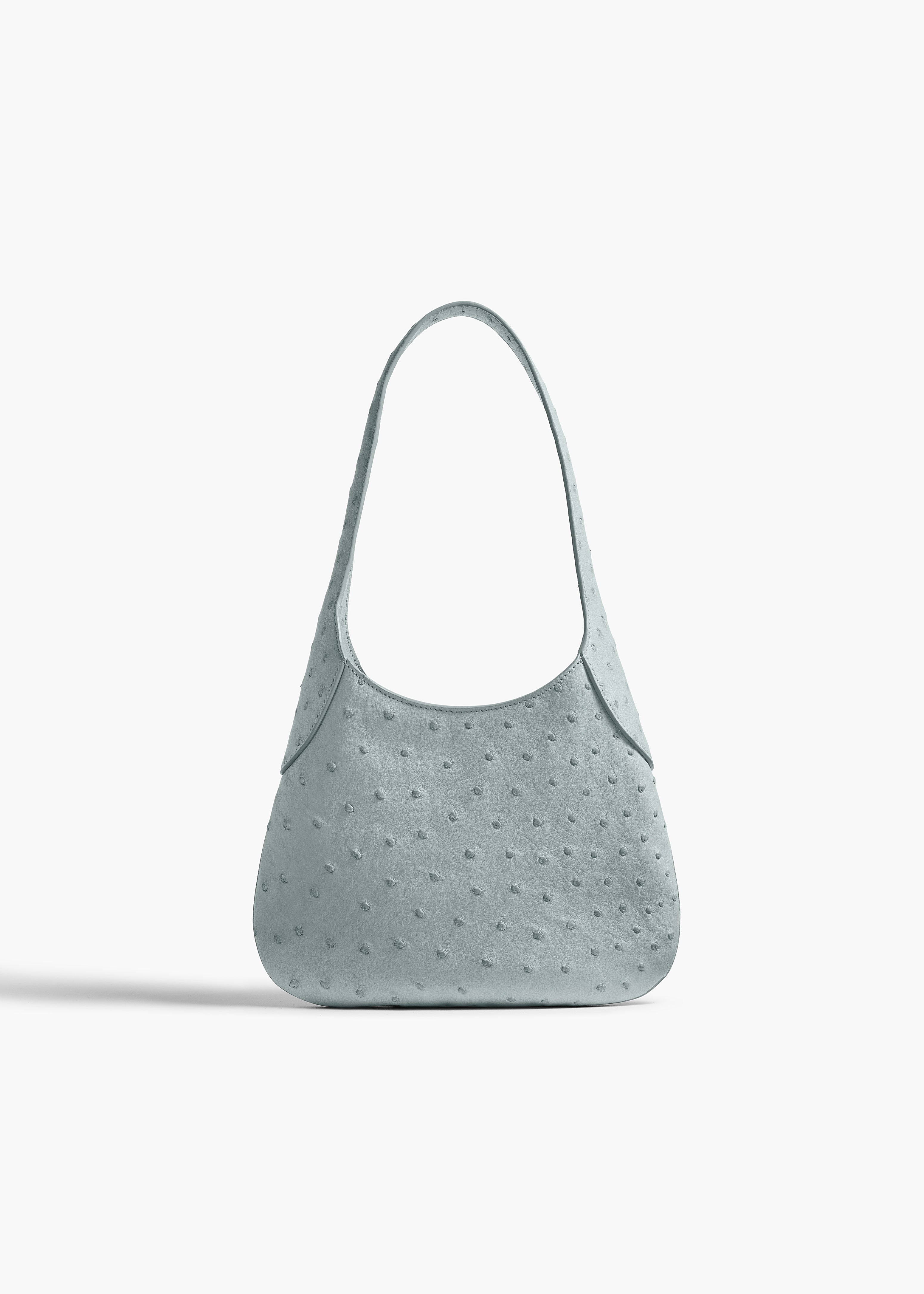 KHAITE - Small Joan Hobo in Frost Ostrich