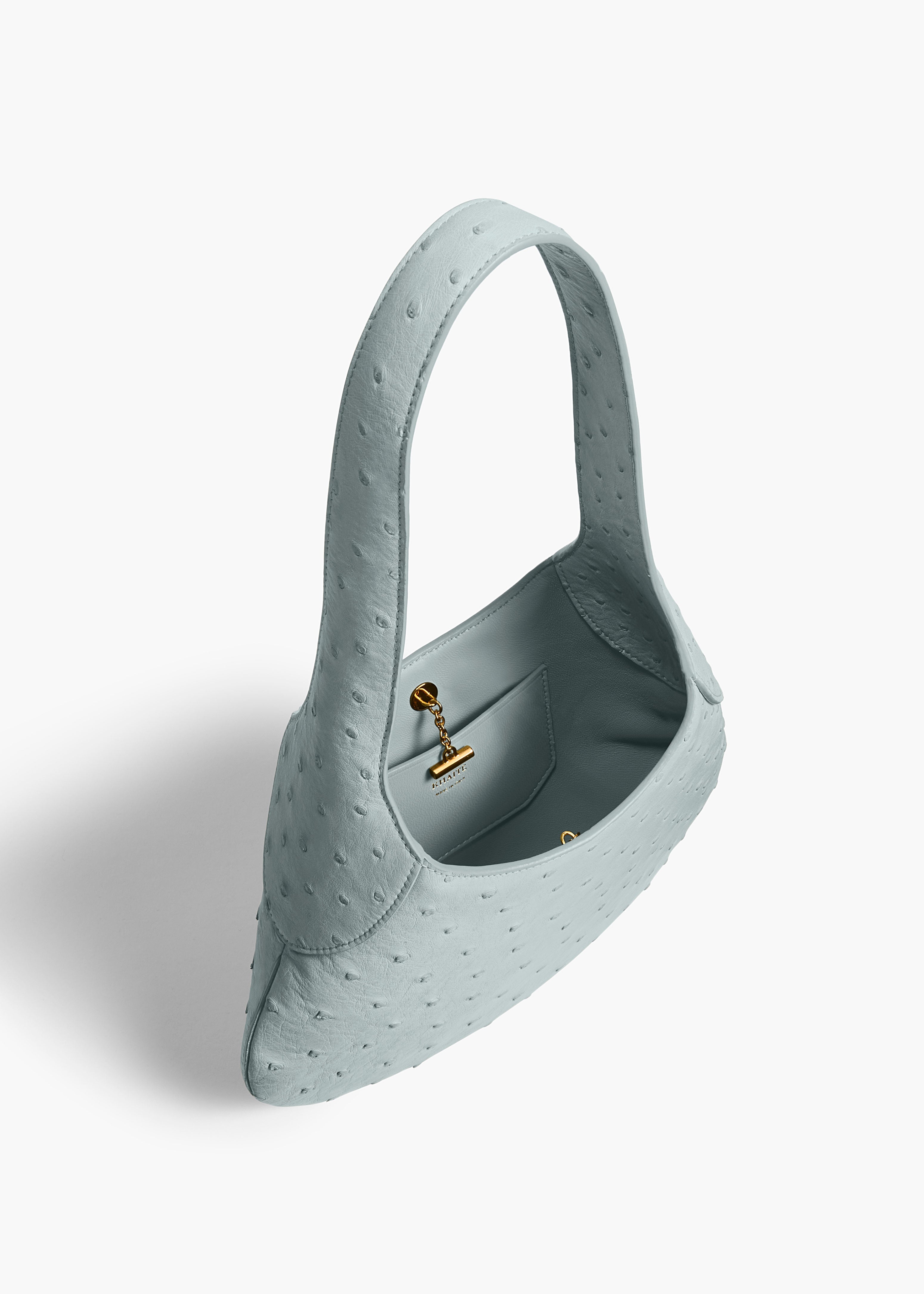 KHAITE - Small Joan Hobo in Frost Ostrich