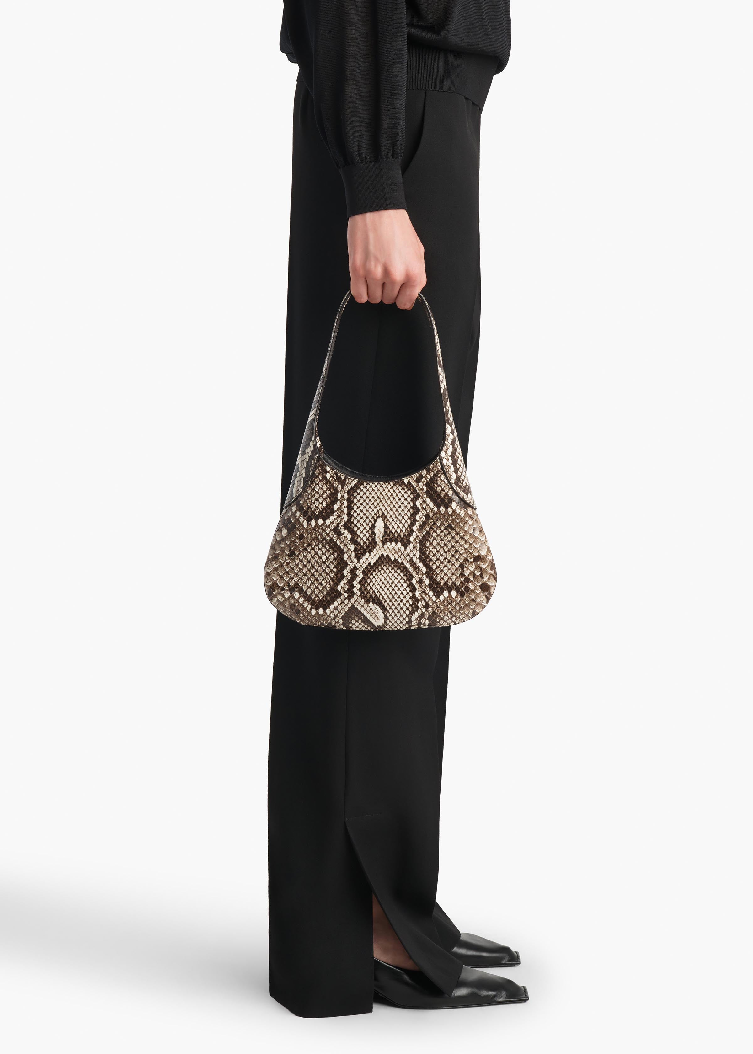 KHAITE - Small Joan Hobo in Natural Python