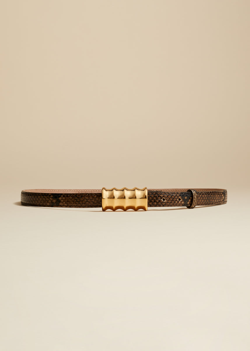 YK1K GOLD LEATHER BELT