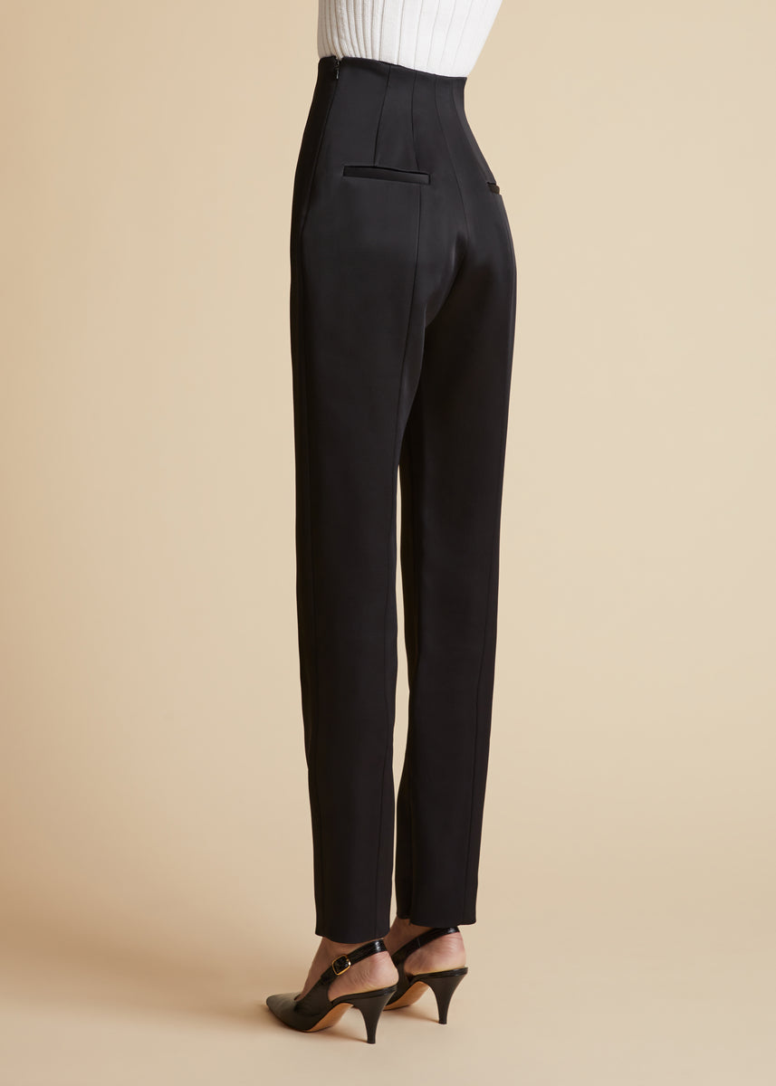 The Lenn Pant in Black Satin– KHAITE