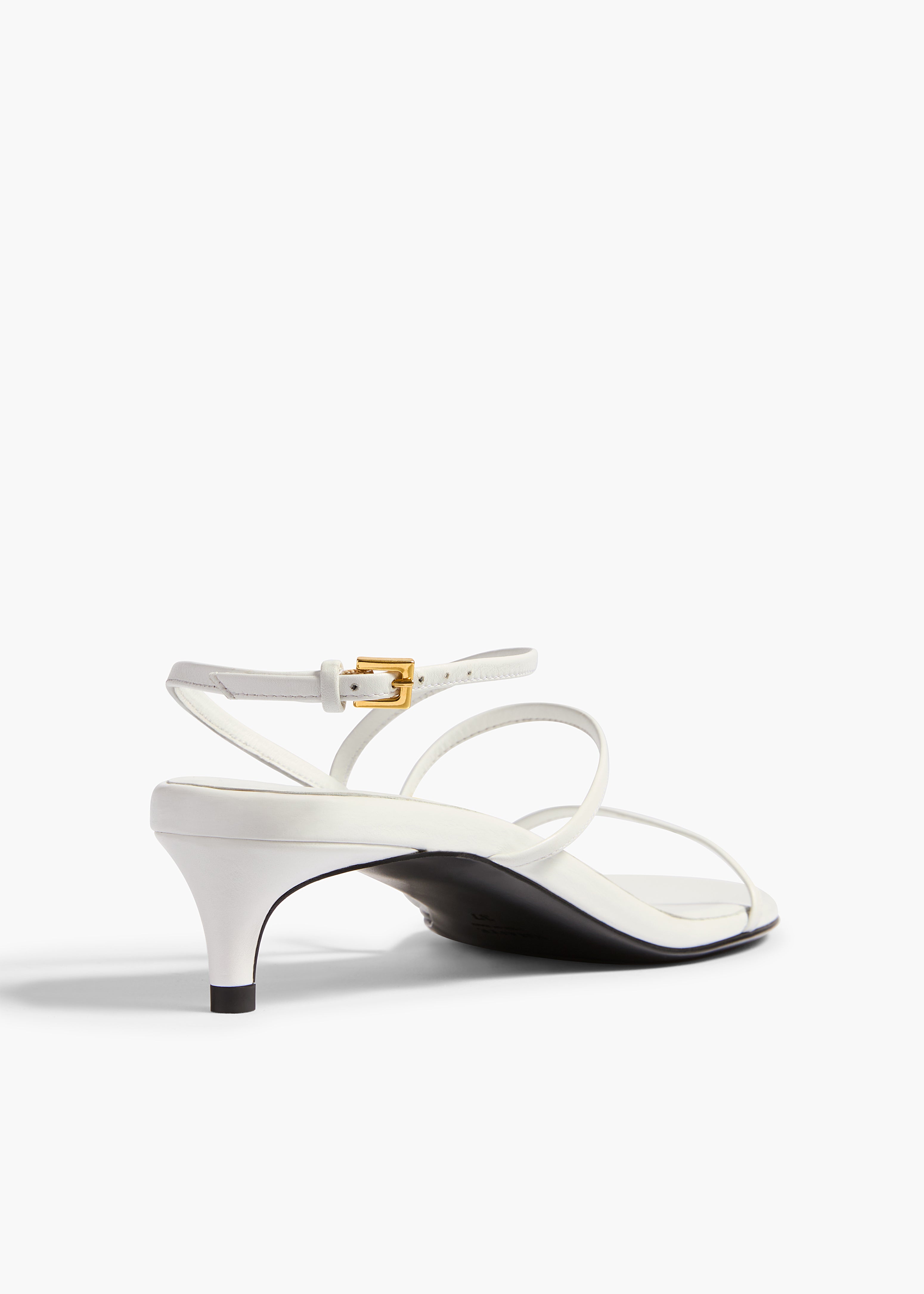 KHAITE - Loop Kitten Heel Sandal in Chalk Leather